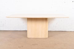 Modern Italian Travertine Pedestal Dining Table, Circa 1970s