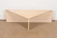 Modern Italian Travertine Triangular Coffee Table, Circa 1970s