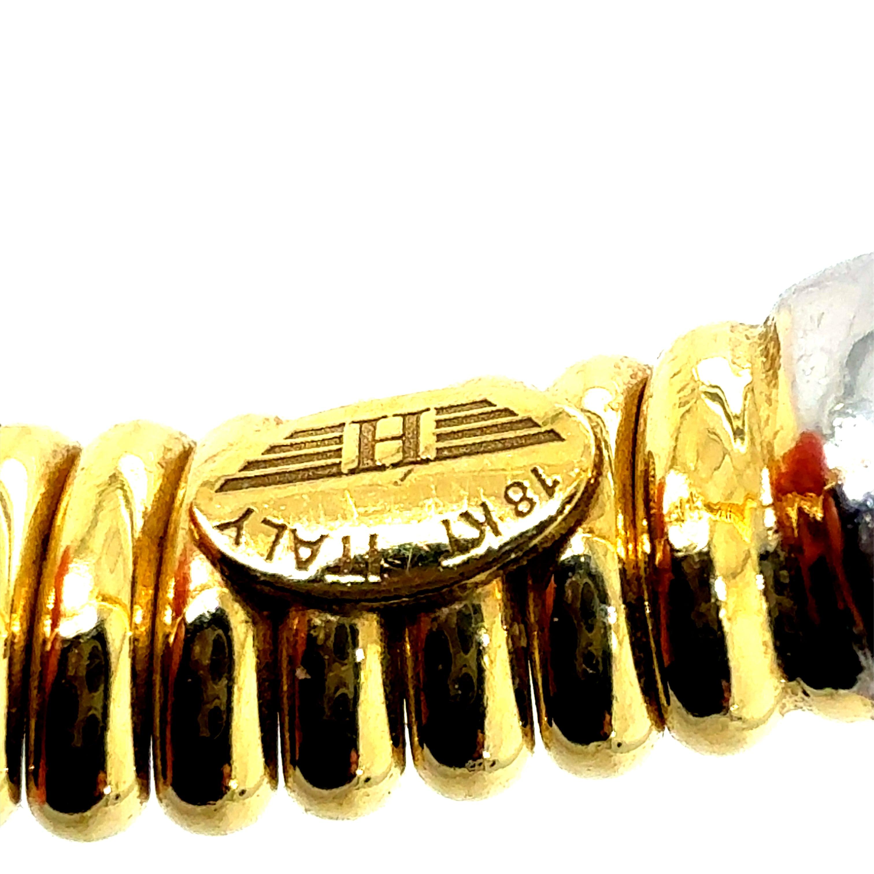 Modernes italienisches Dreifarbenarmband aus 18 Karat Gold mit 0,75 Karat Naturdiamanten von HERCO im Angebot 2