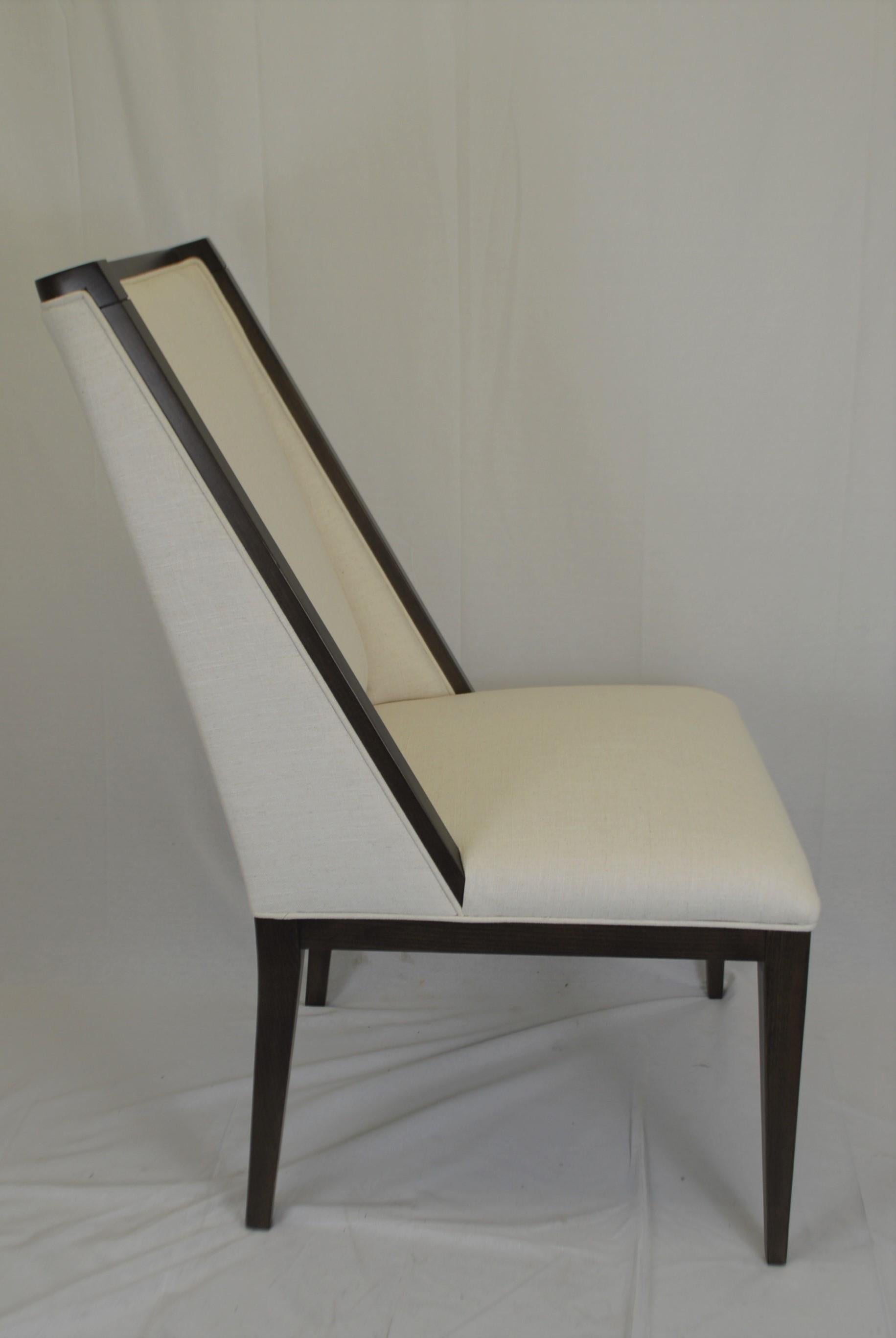 Patinated Modern Italian Upholstered dining chair For Sale