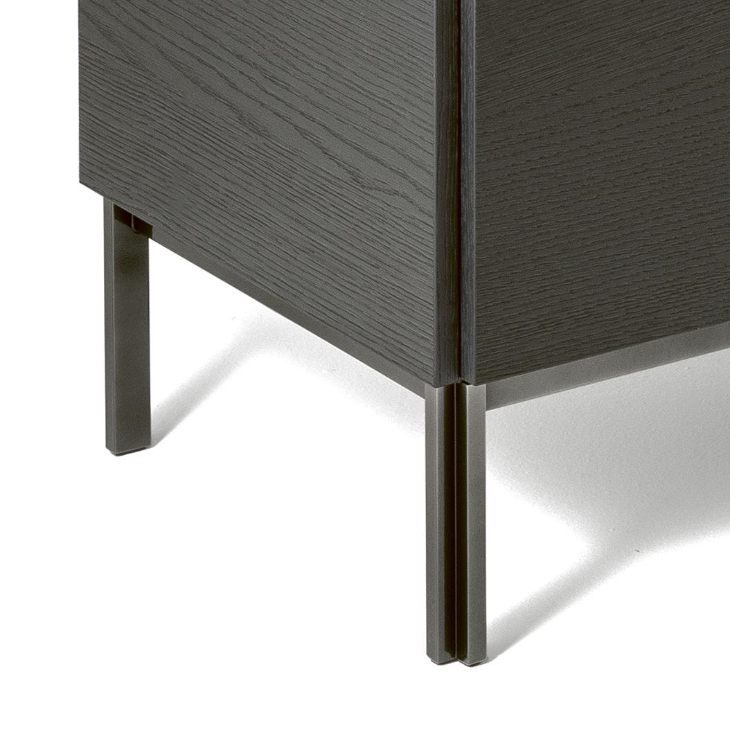 Lacquered Modern Italian Veneer Wood and Marble Sideboard from Bontempi Casa Collection For Sale