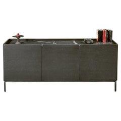 Modern Italian Veneer Wood and Marble Sideboard from Bontempi Casa Collection