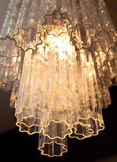 Modern Italian Venini Tronchi Glass Chandelier, 21 Tronchi