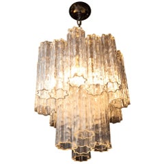 Modern Italian Venini Tronchi Glass Chandelier, 21 Tronchi