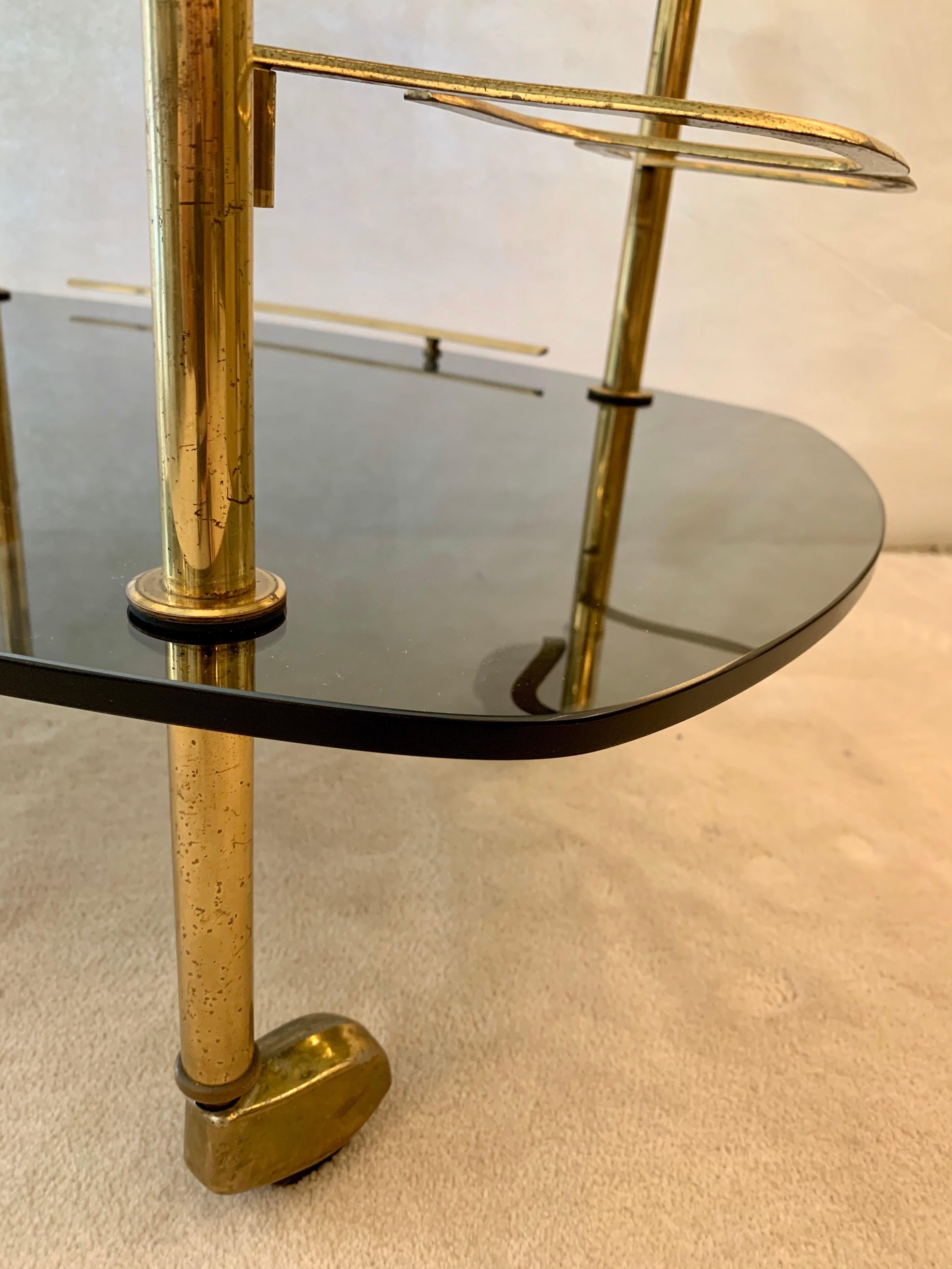 Mid-Century Modern Modern Italian Vintage Brass and Glass Bar Cart
