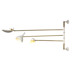 Modern Italian Wall Lamp 3 Arms Vintage Style Brass, VF103