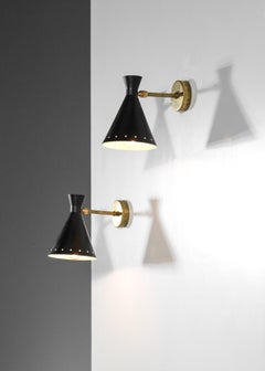 Modern Italian Wall Lights "cocotte" Black Stilnovo Style Bedside