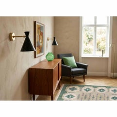 Apliques modernos italianos - Apliques de latón estilo Stilnovo con difusores de diábolo