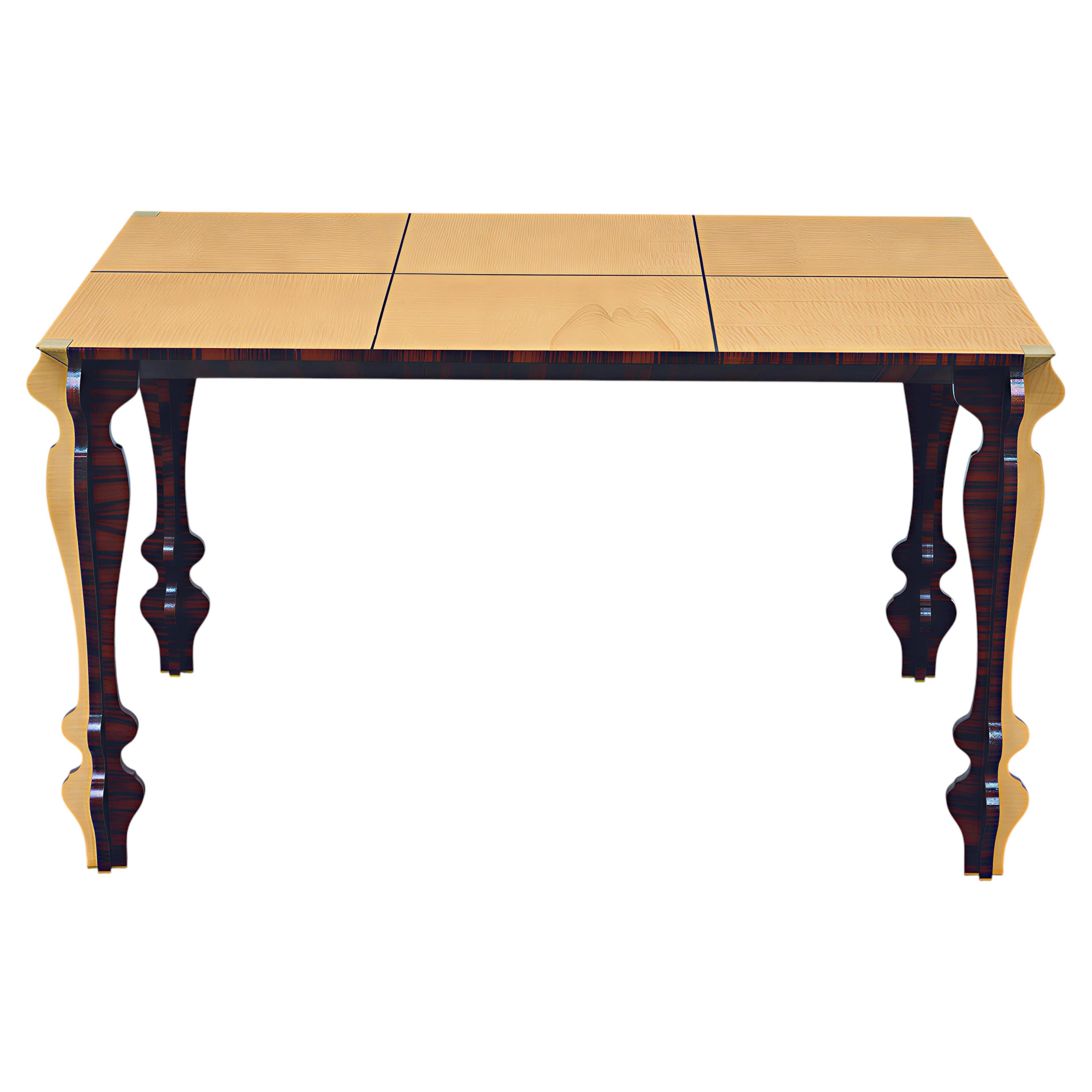 Modern Italian Writing Desk "Maxine" in Ebony & Flamed Maple by Ivan Paradisi For Sale