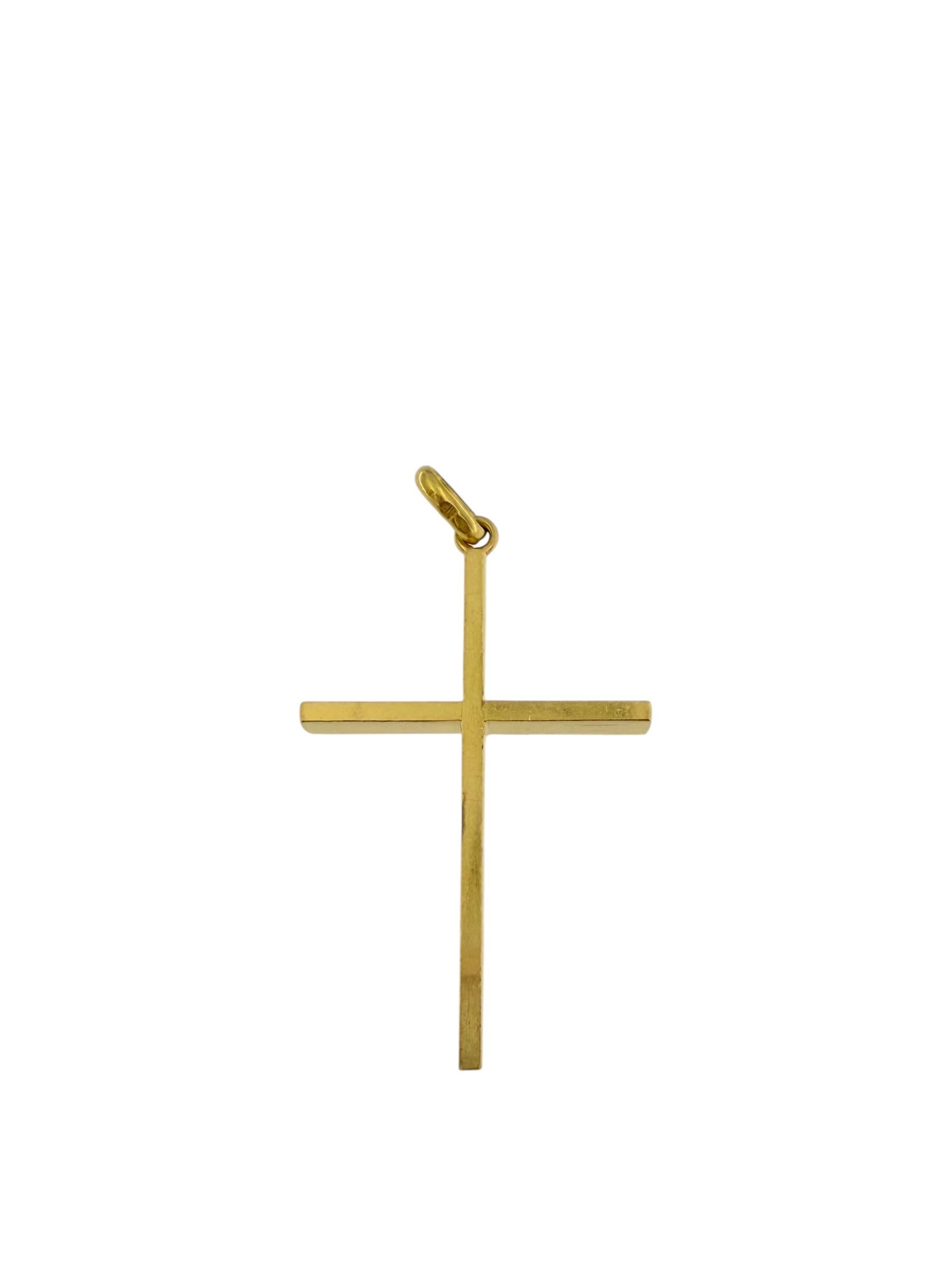 Croix italienne moderne en or jaune Unisexe en vente