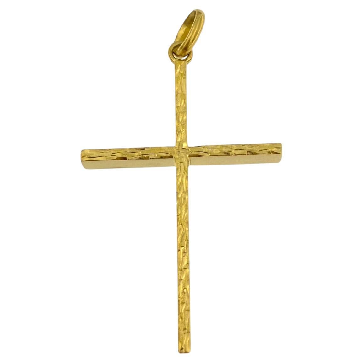 Modernes modernes italienisches Gelbgoldkreuz