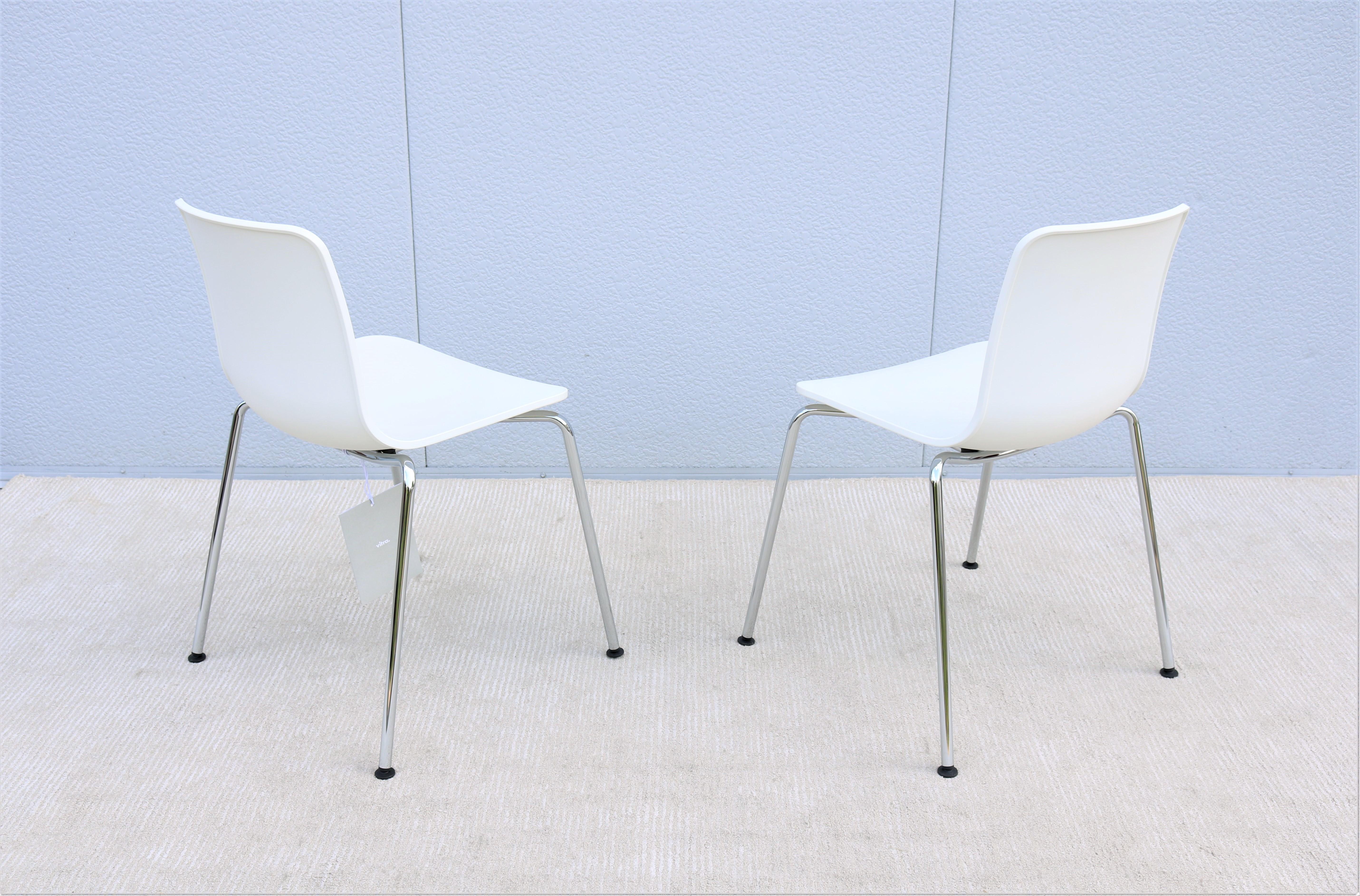 Modern Italy Jasper Morrison for Vitra HAL Tube Stackable Dining Chairs - a Pair For Sale 8