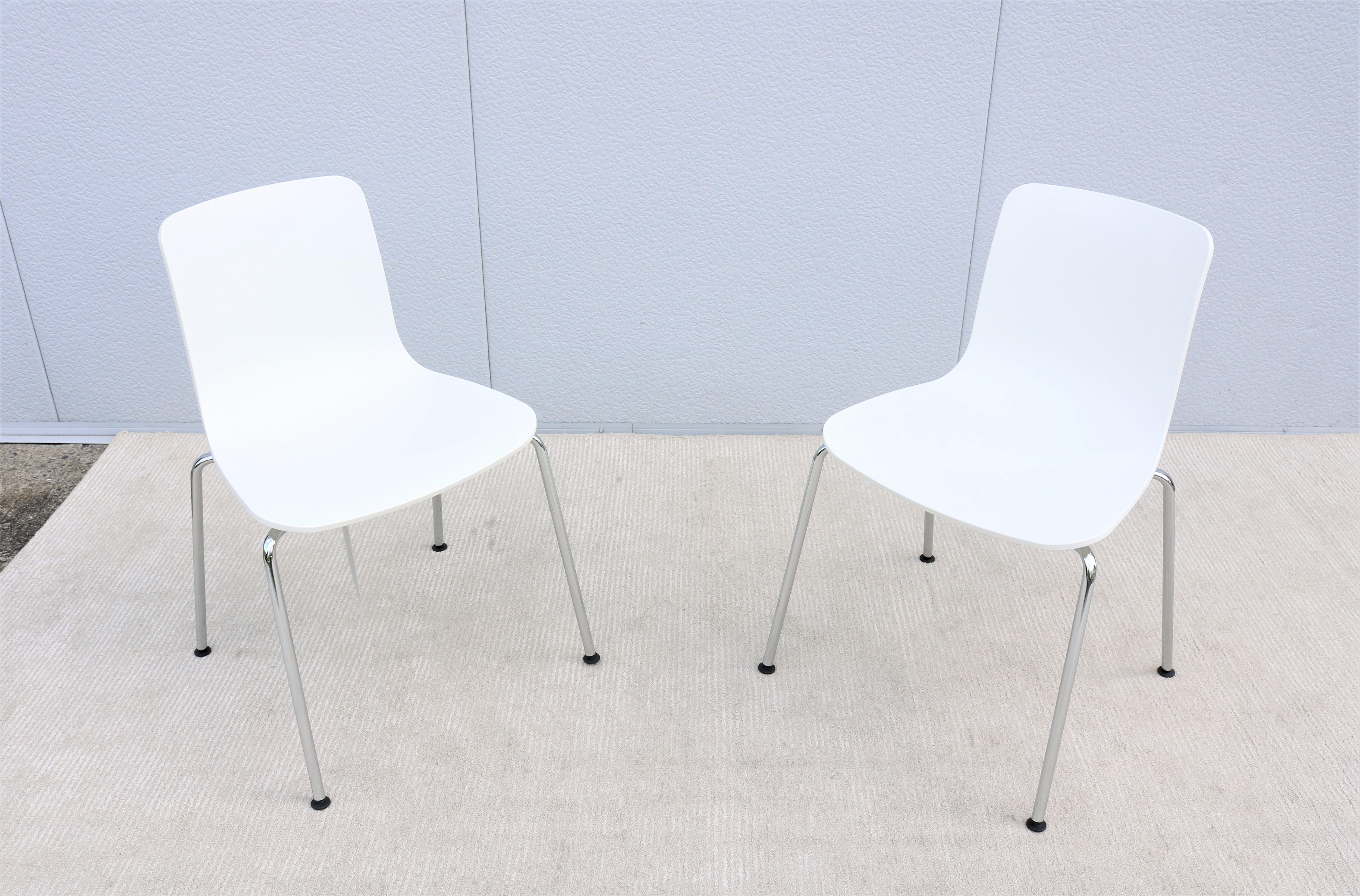 Italian Modern Italy Jasper Morrison for Vitra HAL Tube Stackable Dining Chairs - a Pair For Sale