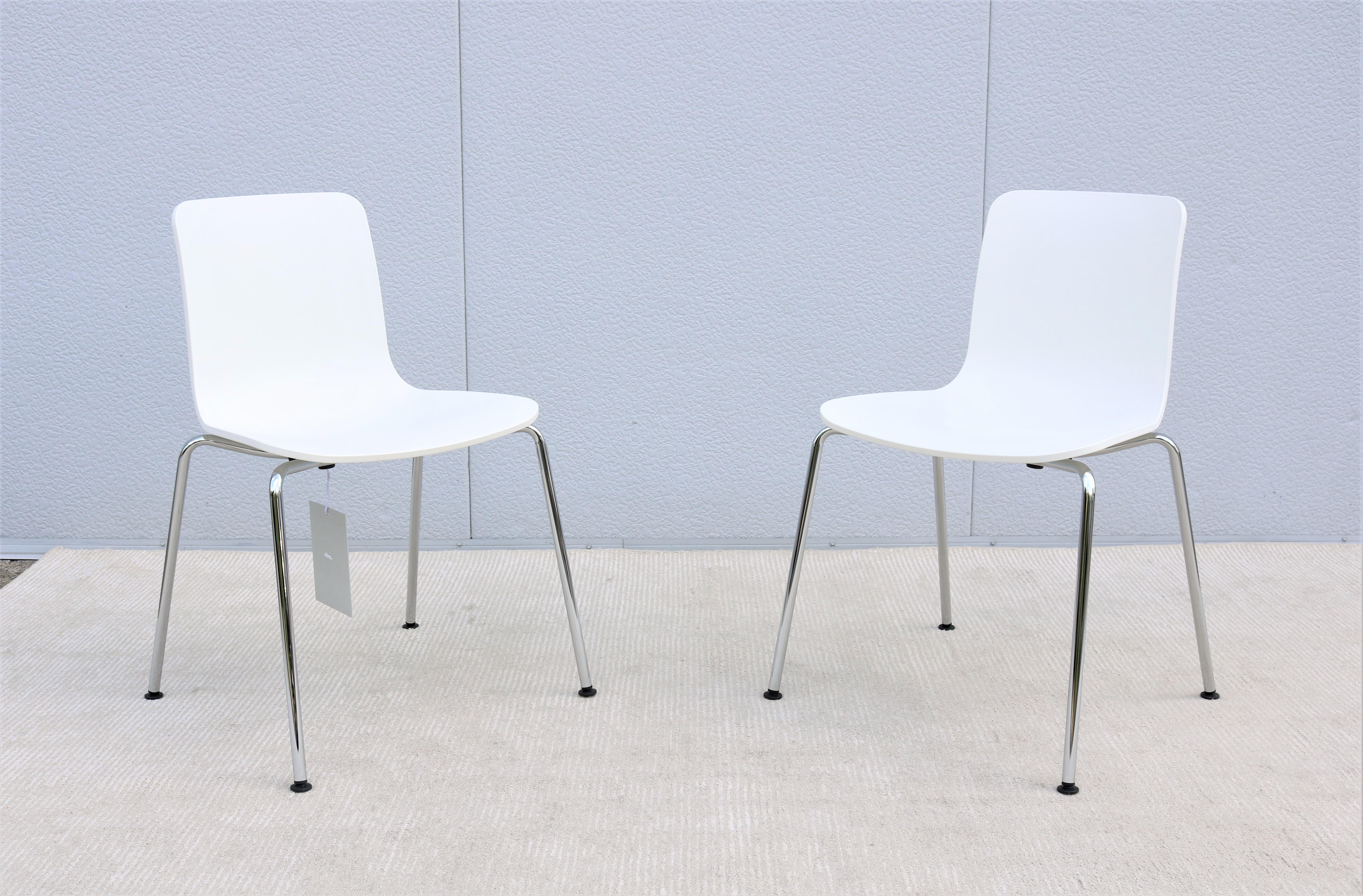 Polished Modern Italy Jasper Morrison for Vitra HAL Tube Stackable Dining Chairs - a Pair For Sale