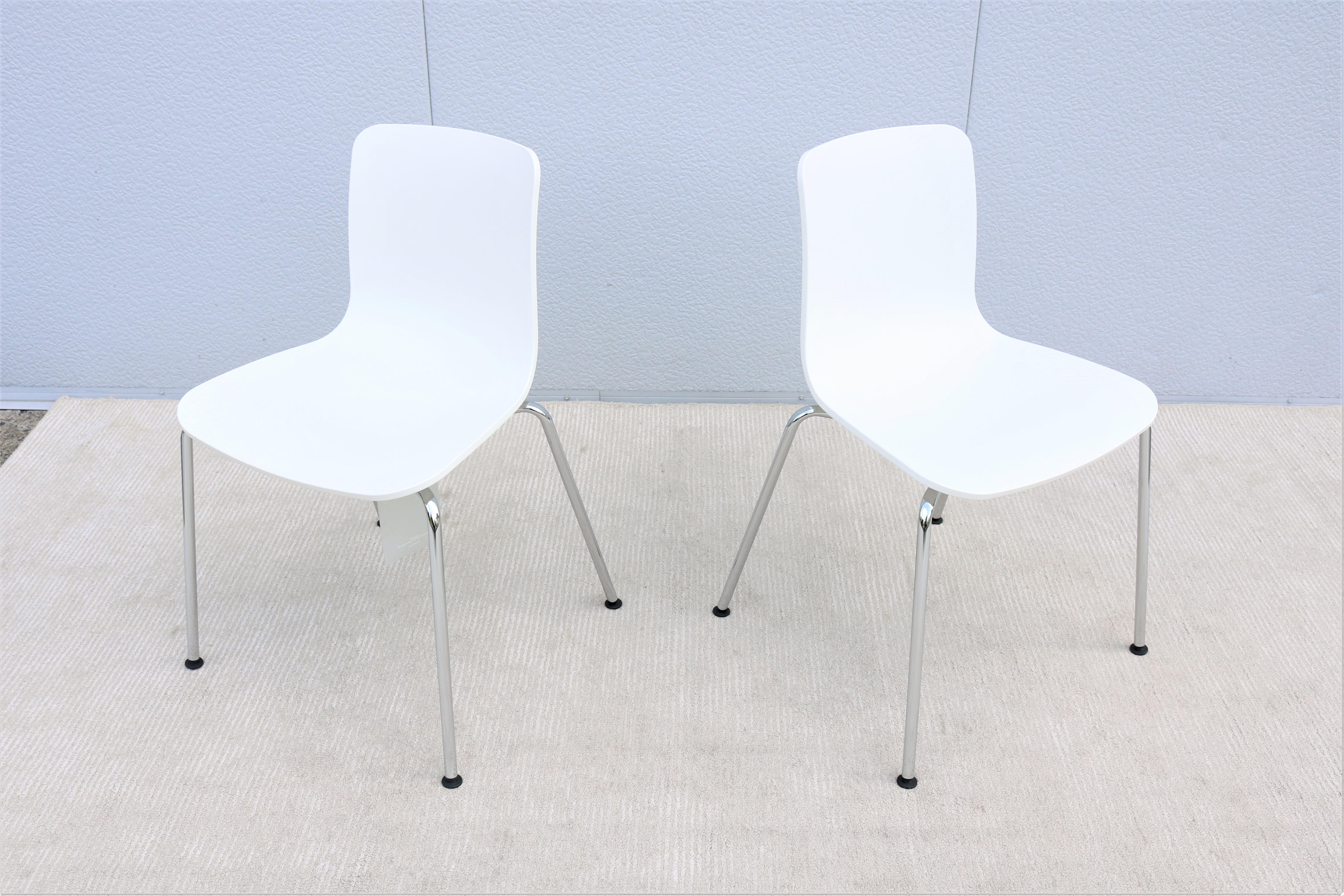 Steel Modern Italy Jasper Morrison for Vitra HAL Tube Stackable Dining Chairs - a Pair For Sale