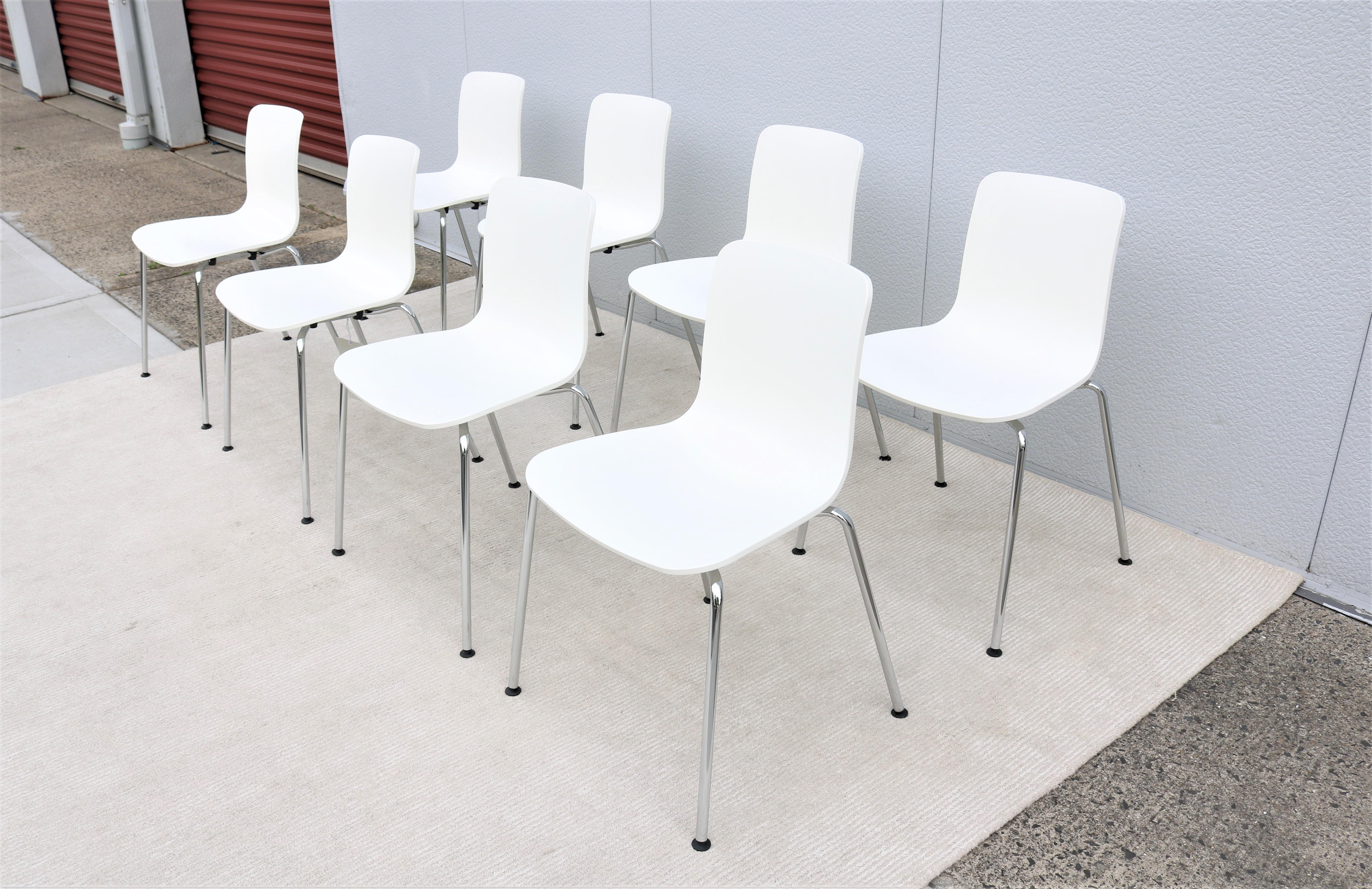 Modern Italy Jasper Morrison for Vitra HAL Tube Stackable Dining Chairs Set of 8 For Sale 3