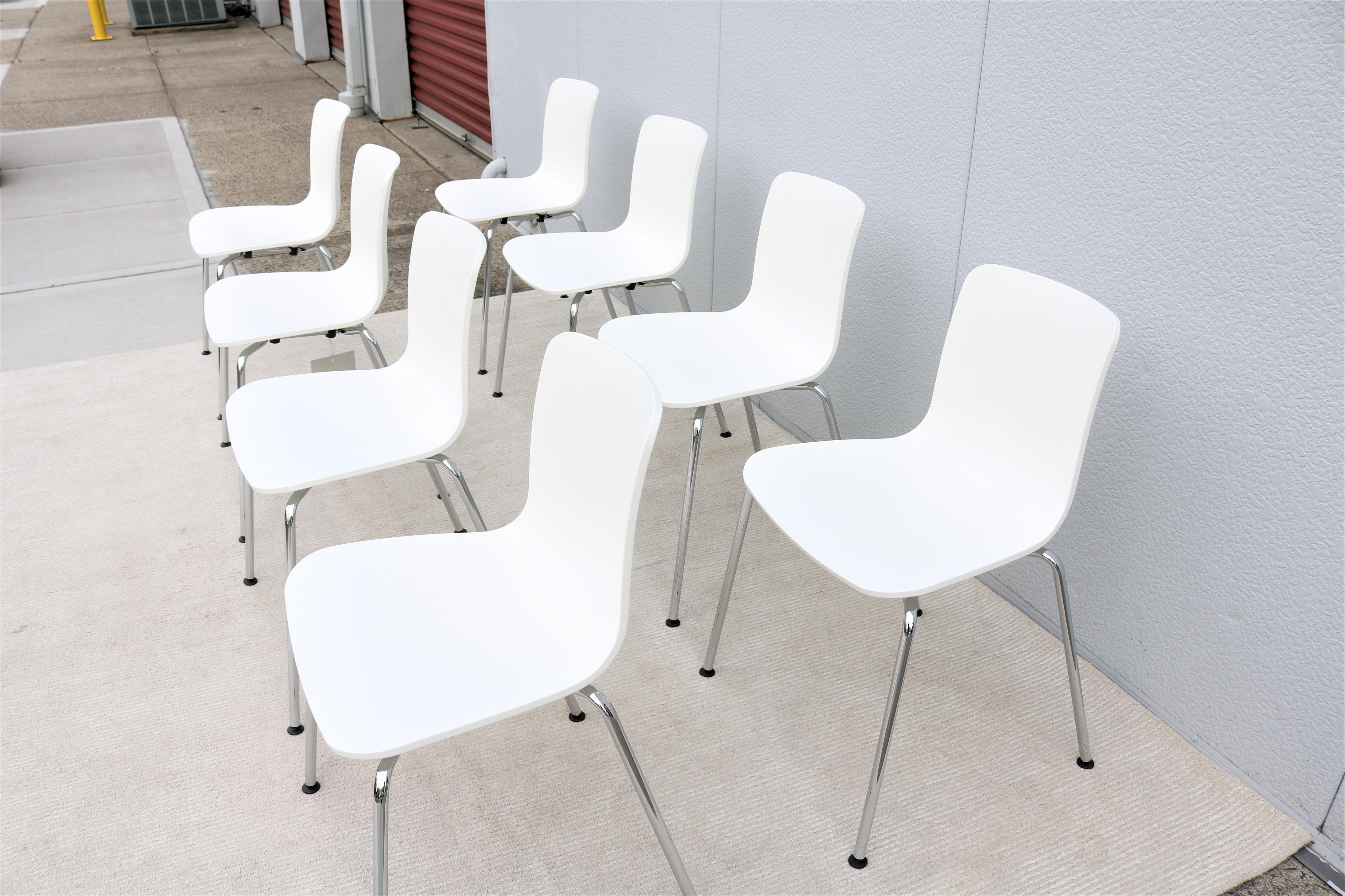 Modern Italy Jasper Morrison for Vitra HAL Tube Stackable Dining Chairs Set of 8 For Sale 4
