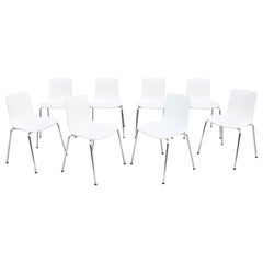 Sedie da pranzo impilabili in tubo HAL di Jasper Morrison per Vitra - Set di 8 sedie da pranzo moderne