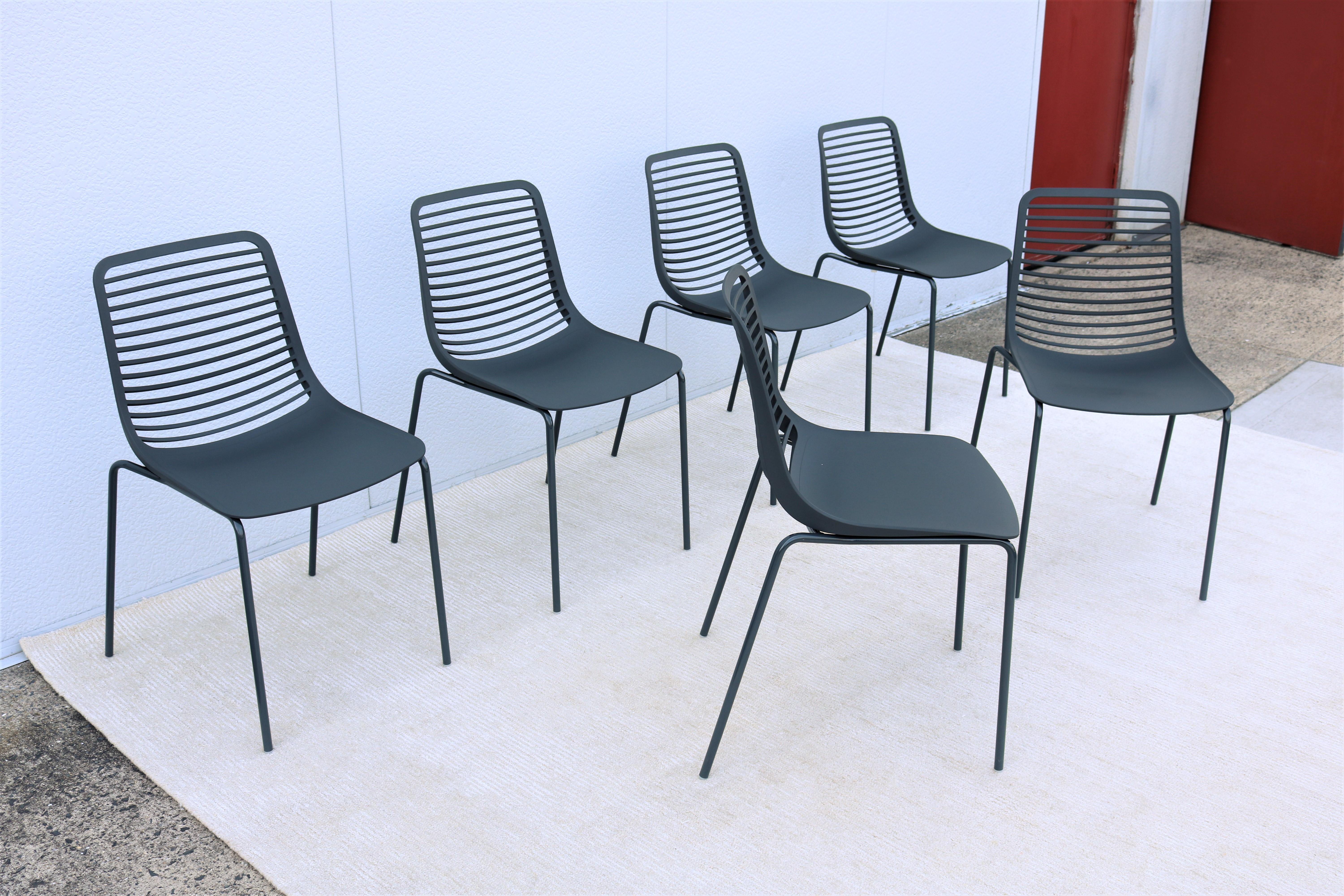 Modern Italy Marcello Ziliani for Parri Mini Stackable Dining Chairs - Set of 6 3