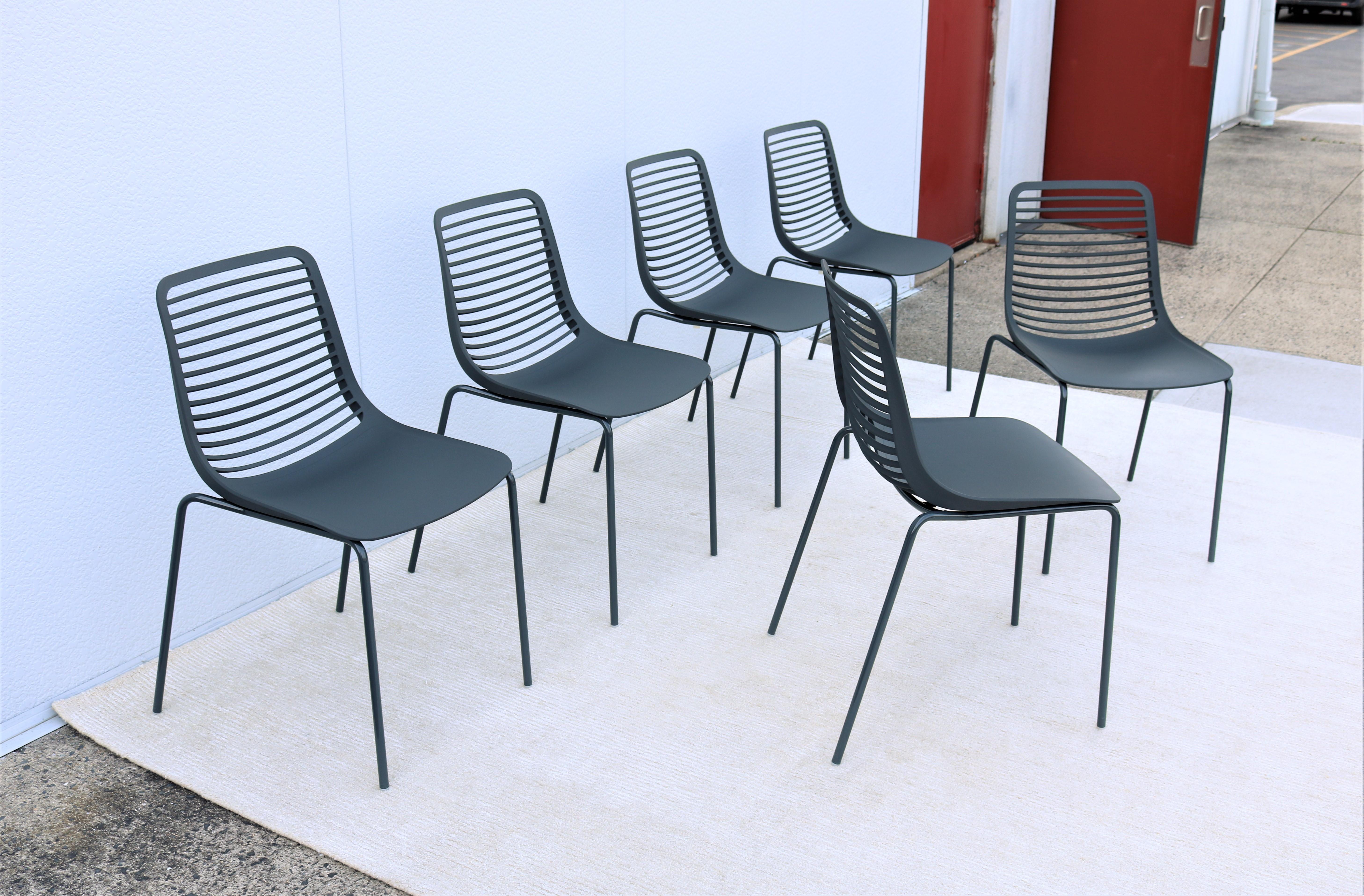 Modern Italy Marcello Ziliani for Parri Mini Stackable Dining Chairs - Set of 6 4