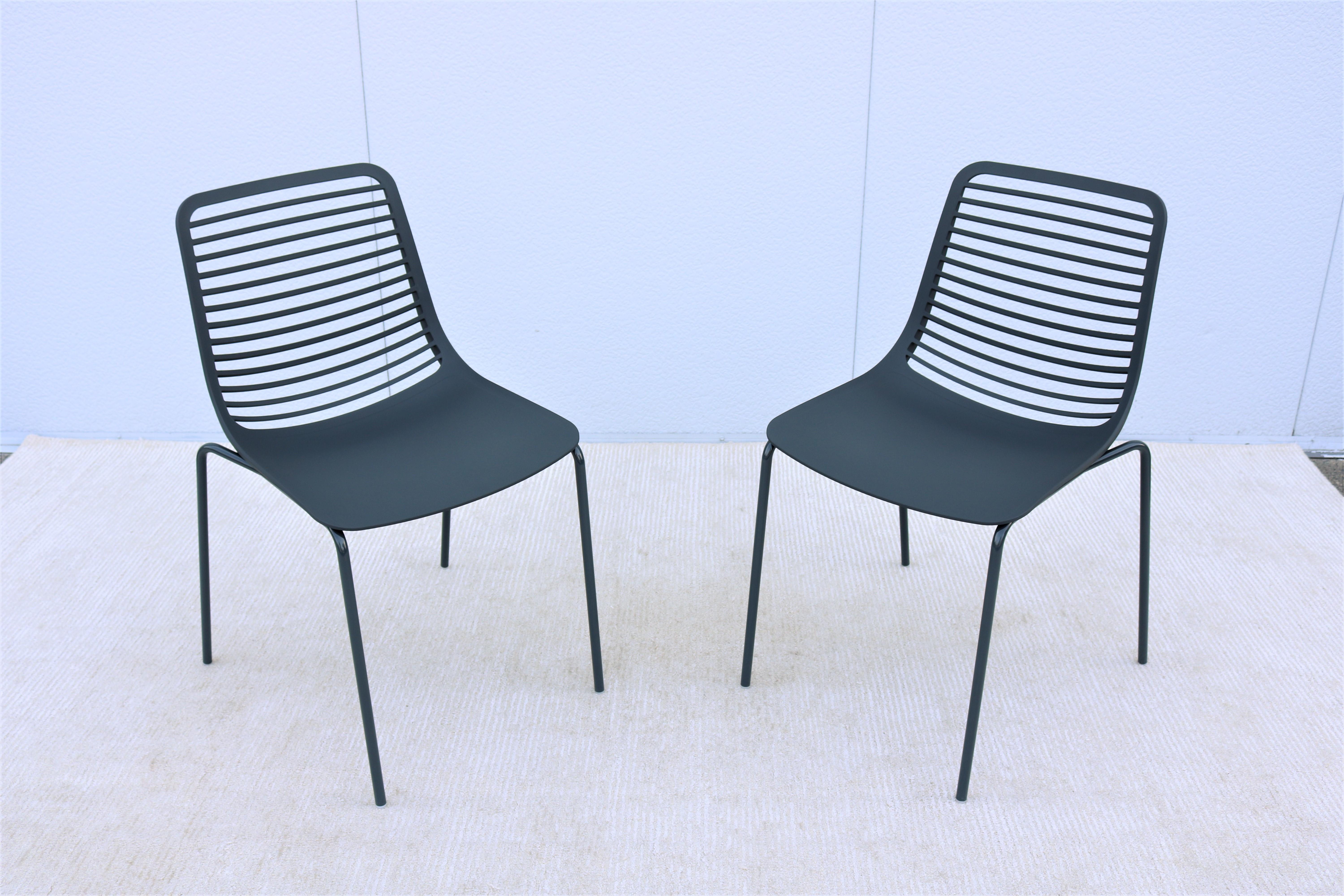 Modern Italy Marcello Ziliani for Parri Mini Stackable Dining Chairs - Set of 6 5