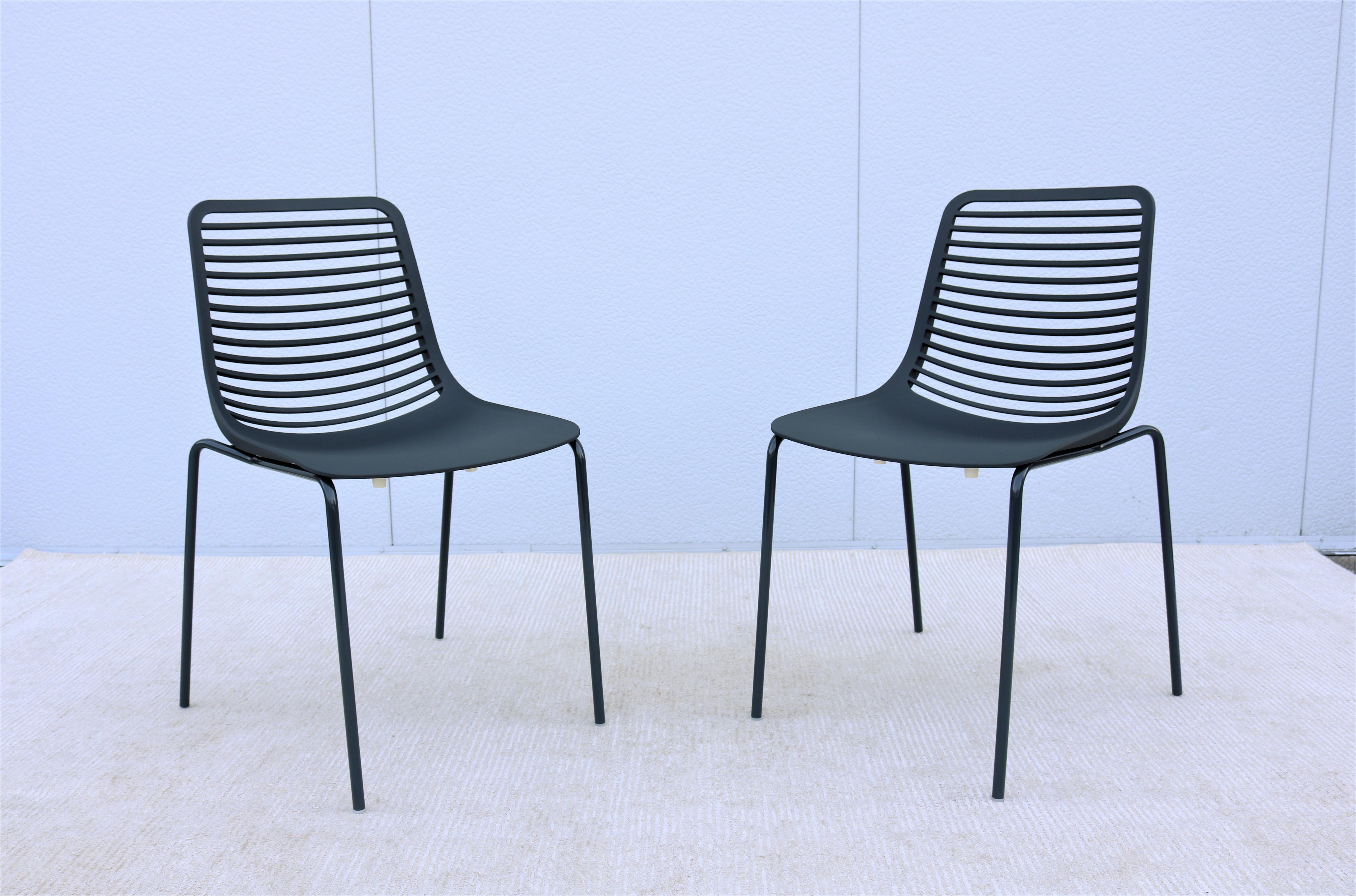 Modern Italy Marcello Ziliani for Parri Mini Stackable Dining Chairs - Set of 6 6