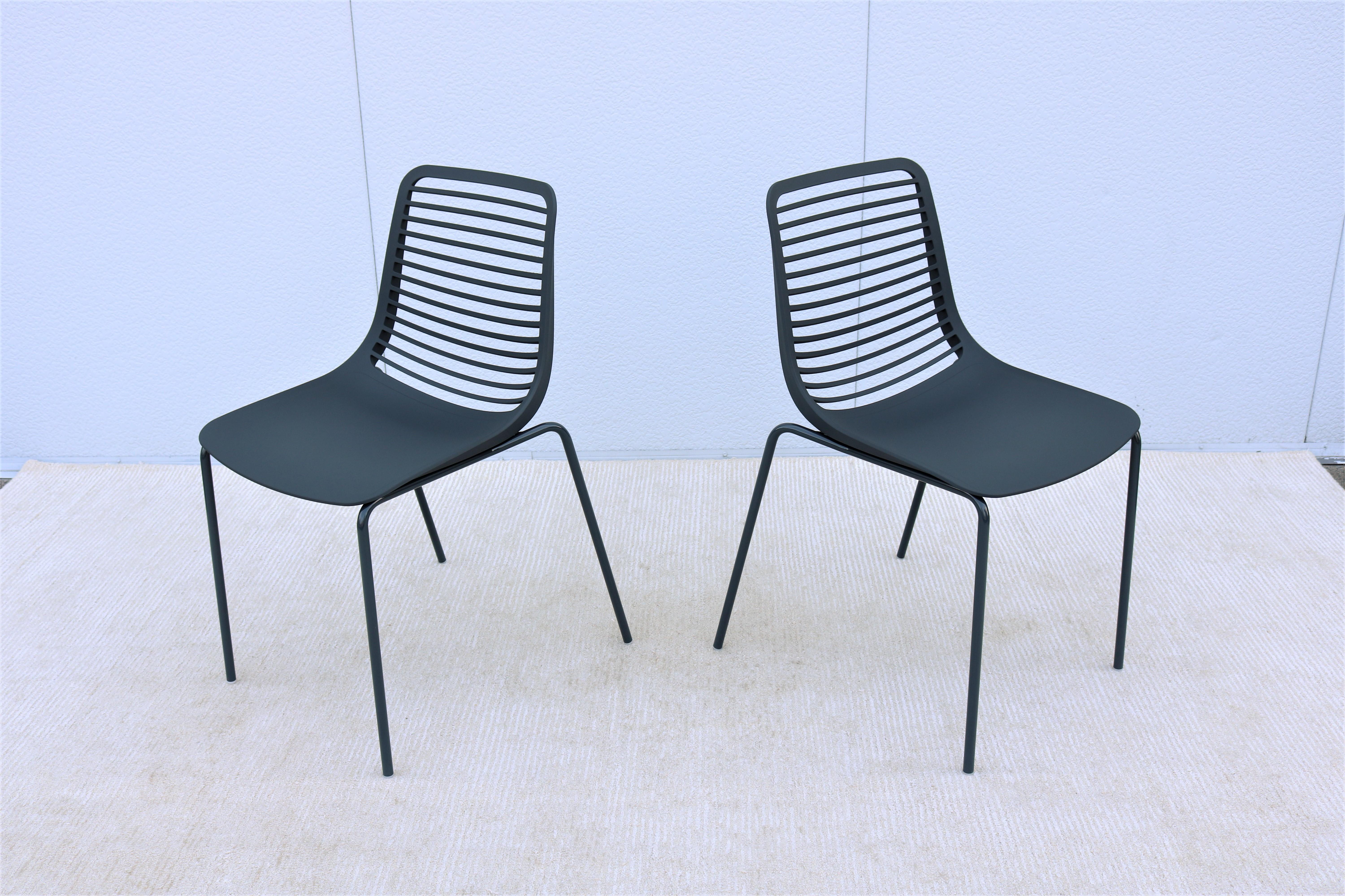 Modern Italy Marcello Ziliani for Parri Mini Stackable Dining Chairs - Set of 6 7