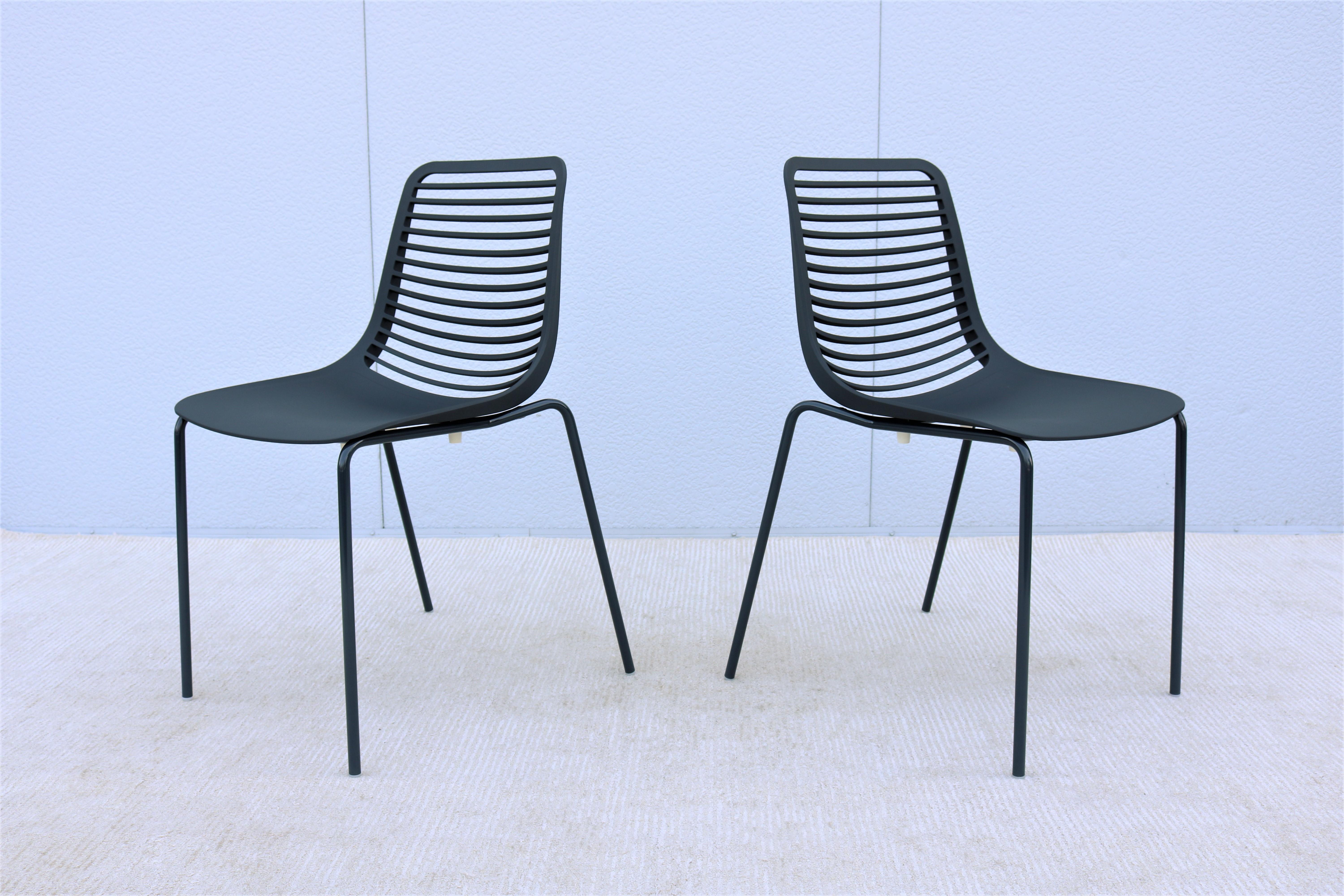 Modern Italy Marcello Ziliani for Parri Mini Stackable Dining Chairs - Set of 6 8