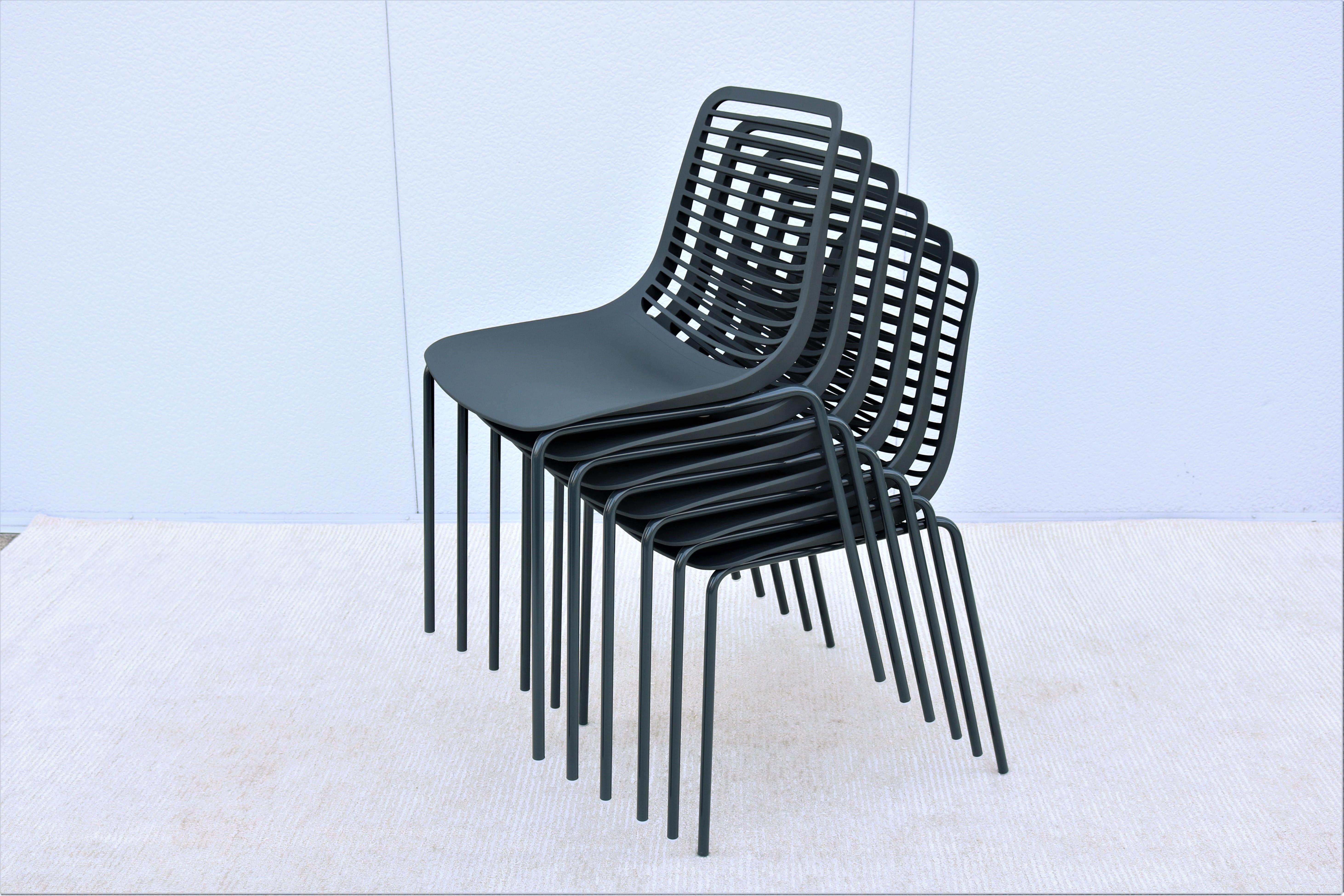 Modern Italy Marcello Ziliani for Parri Mini Stackable Dining Chairs - Set of 6 12