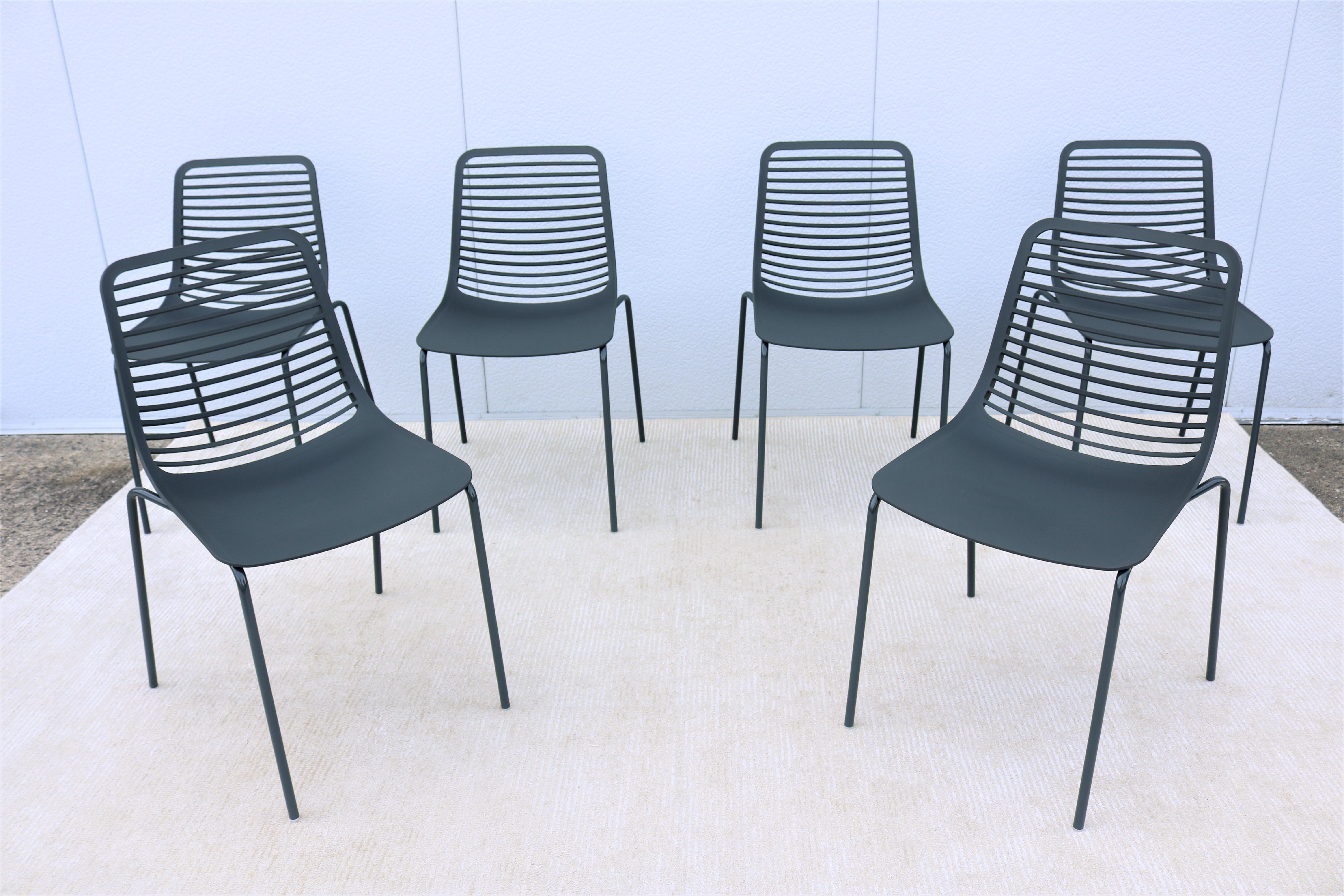 Italian Modern Italy Marcello Ziliani for Parri Mini Stackable Dining Chairs - Set of 6