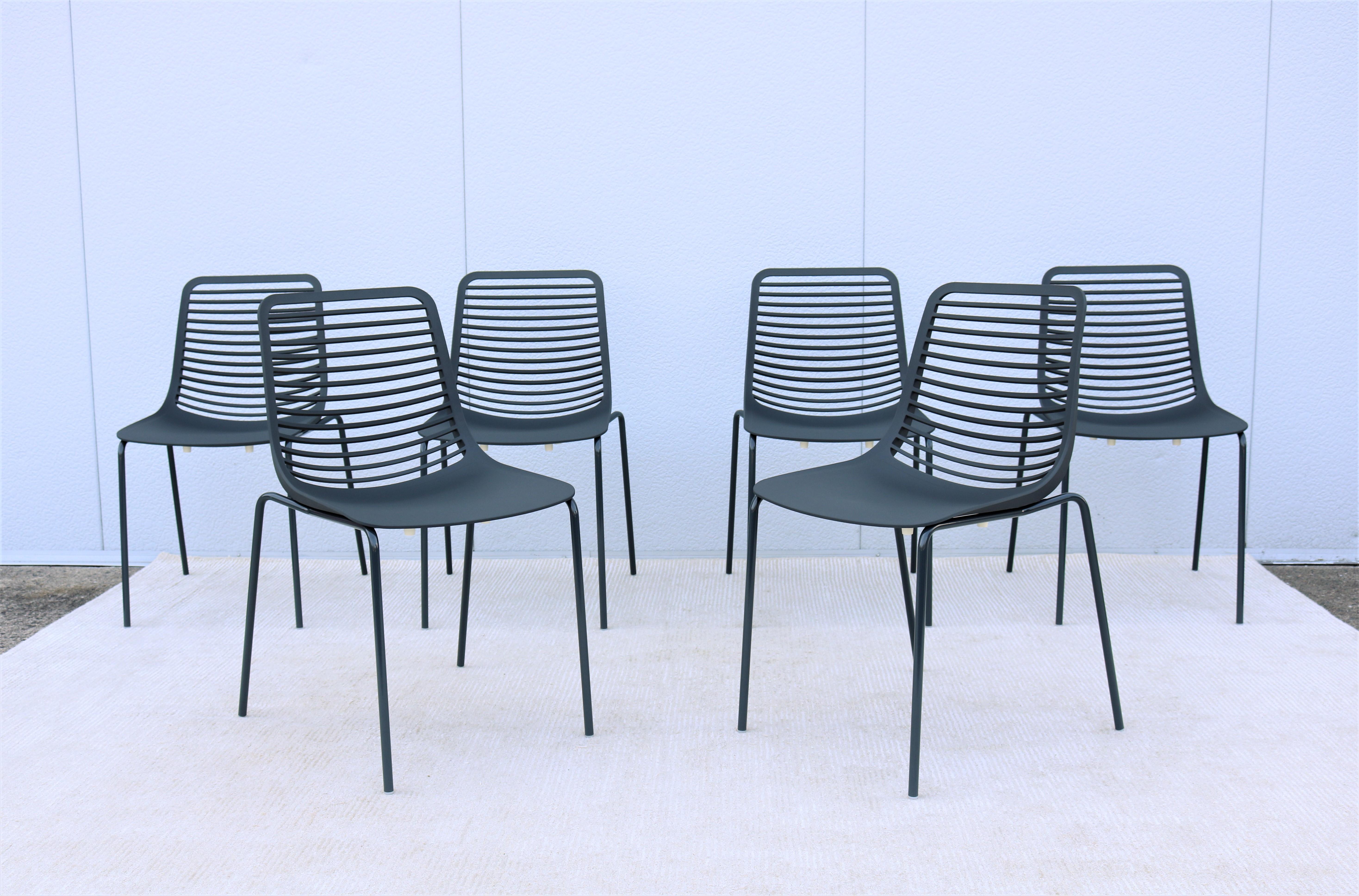 Molded Modern Italy Marcello Ziliani for Parri Mini Stackable Dining Chairs - Set of 6