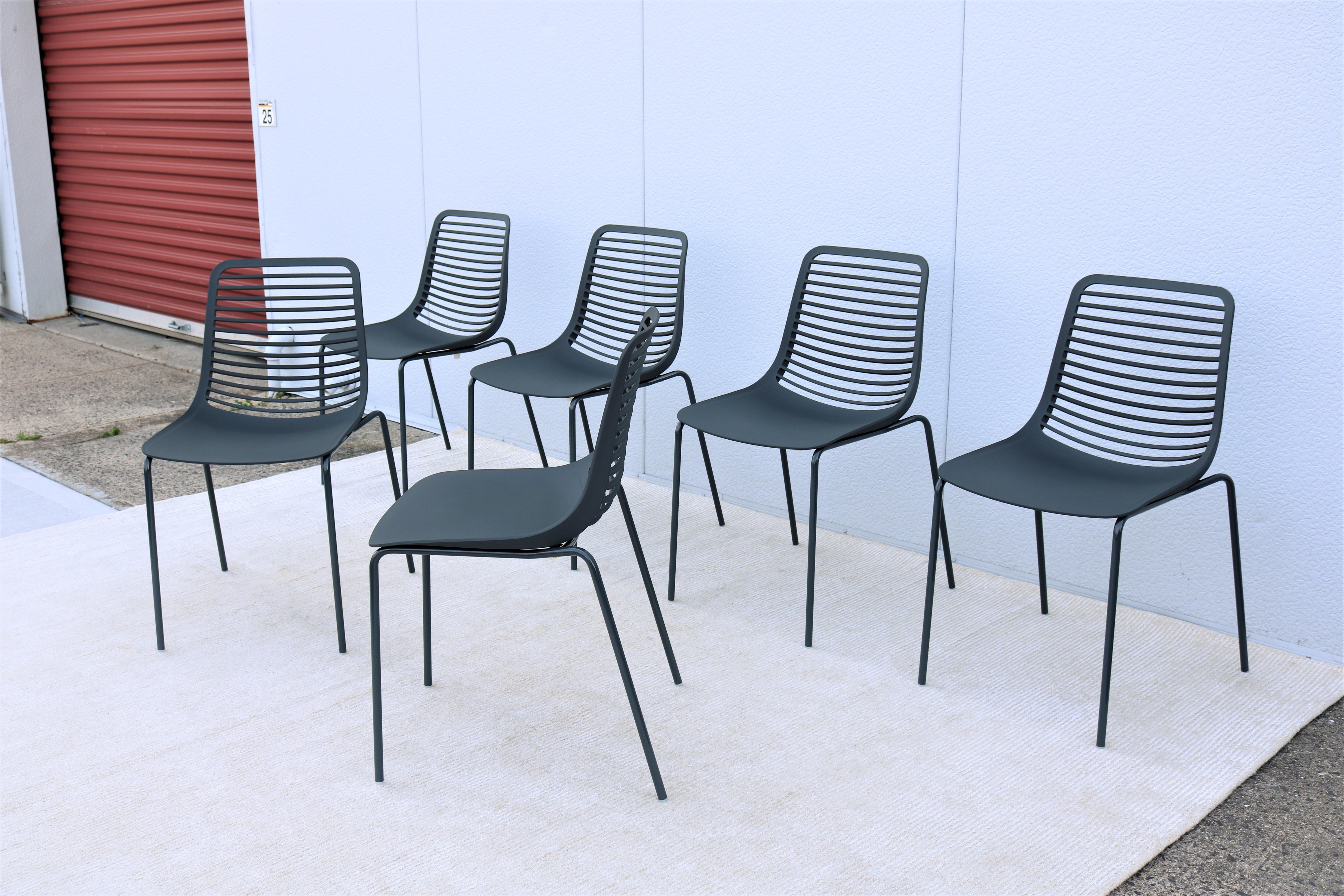 Modern Italy Marcello Ziliani for Parri Mini Stackable Dining Chairs - Set of 6 1