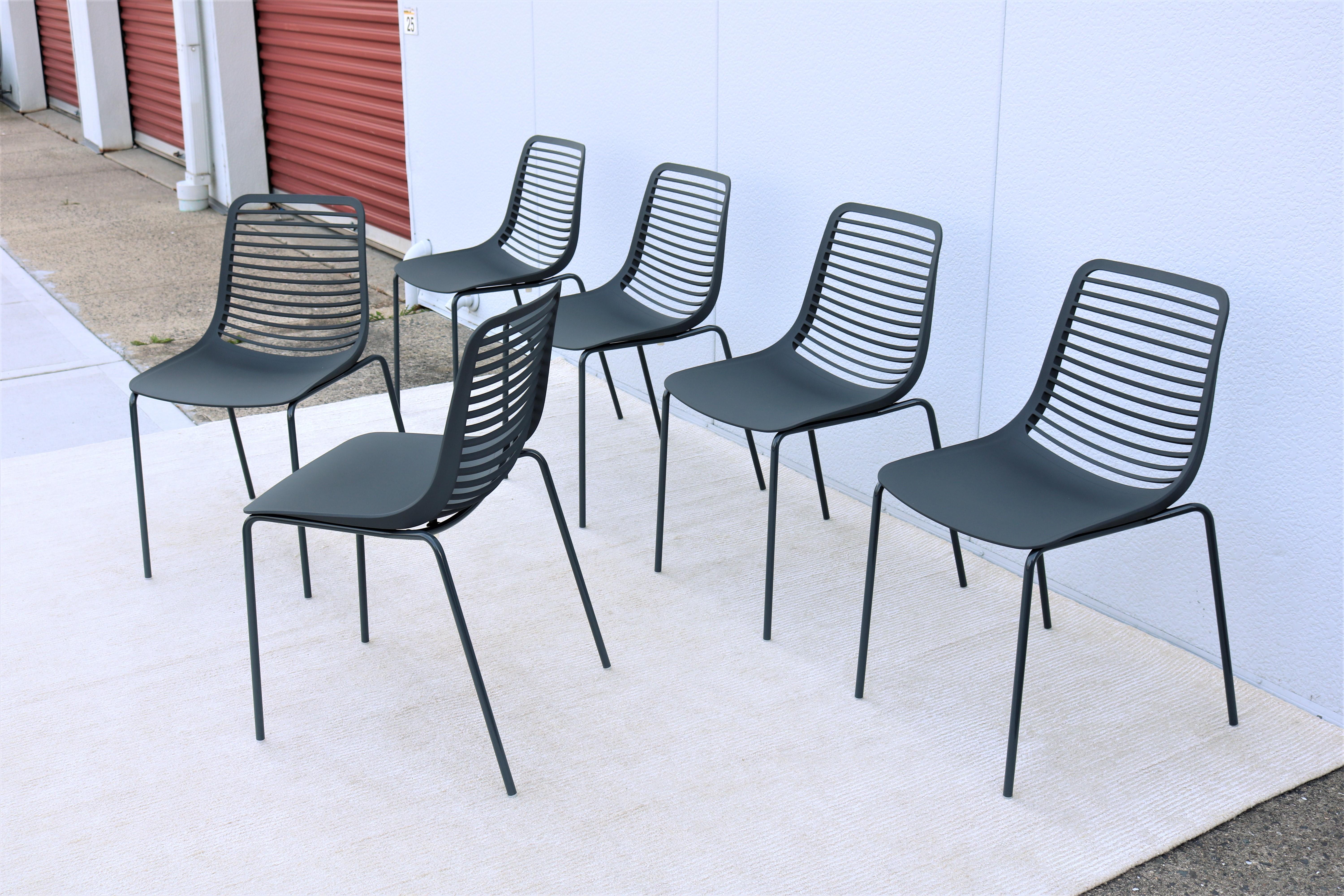 Modern Italy Marcello Ziliani for Parri Mini Stackable Dining Chairs - Set of 6 2