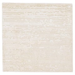 Modern Ivory Handmade Textured Custom Wool Rug