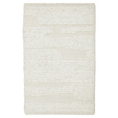 Modern Ivory Moroccan Handmade Custom Wool Rug  by Apadana