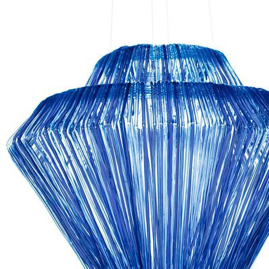 Italian Modern Jacopo Foggini Chandelier Sculpture Blue Resin Handmade For Sale