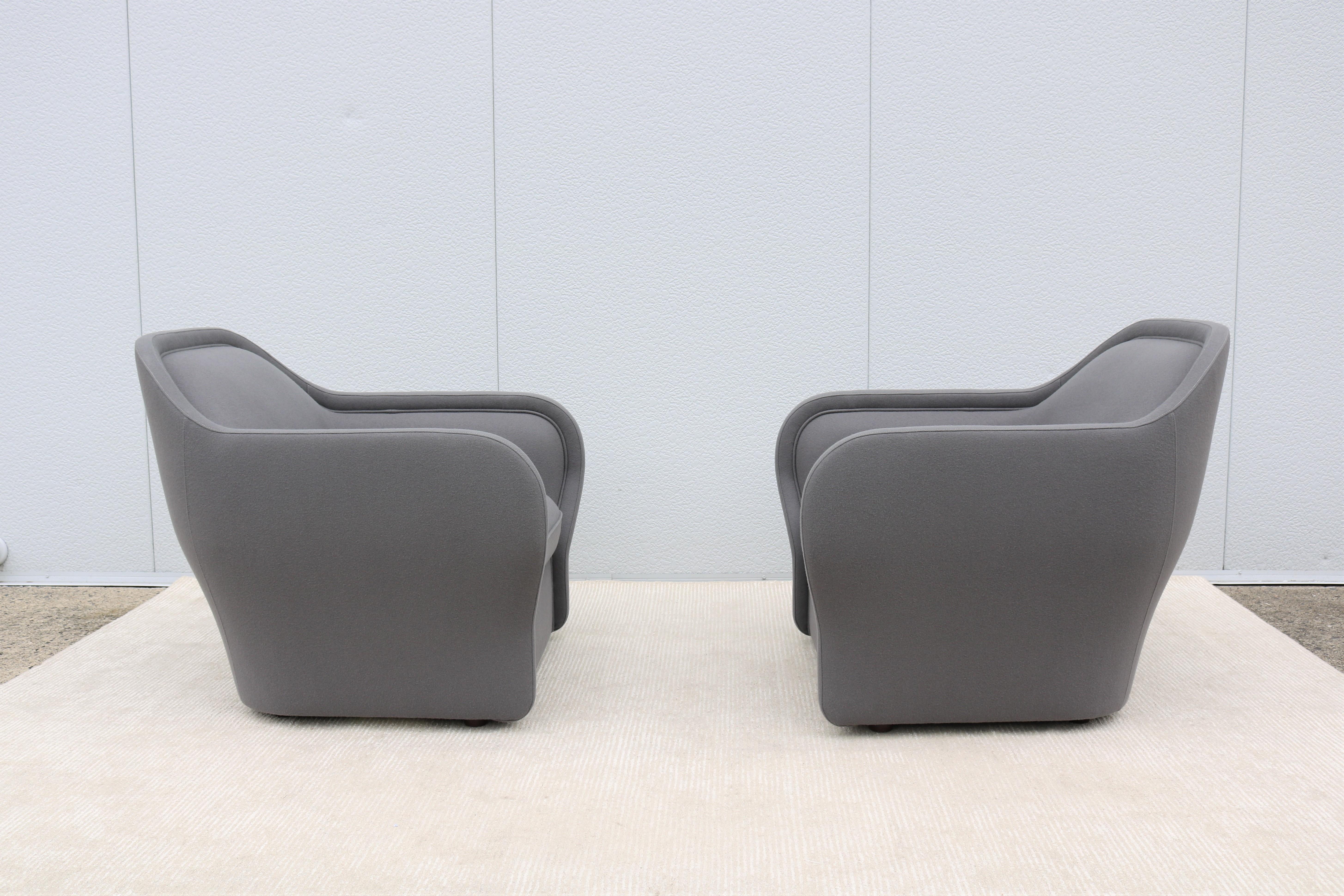 Contemporary Modern Jaime Hayon for Bernhardt Design Bardot Gray Lounge Chairs, a Pair