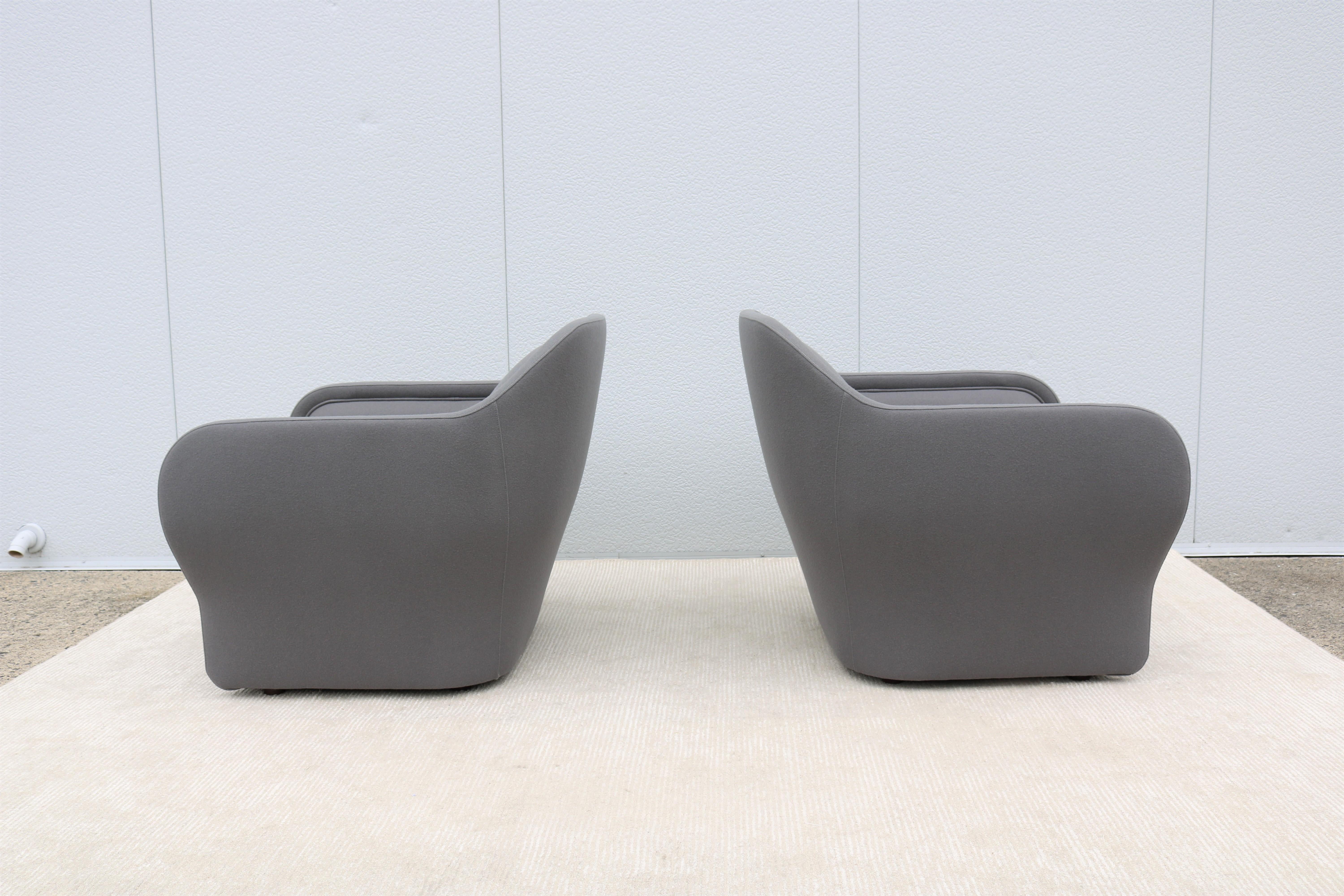 Modern Jaime Hayon for Bernhardt Design Bardot Gray Lounge Chairs, a Pair 1