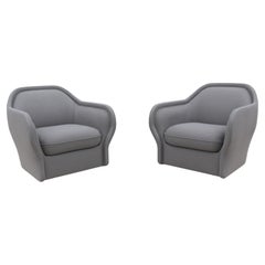 Modern Jaime Hayon for Bernhardt Design Bardot Gray Lounge Chairs, a Pair