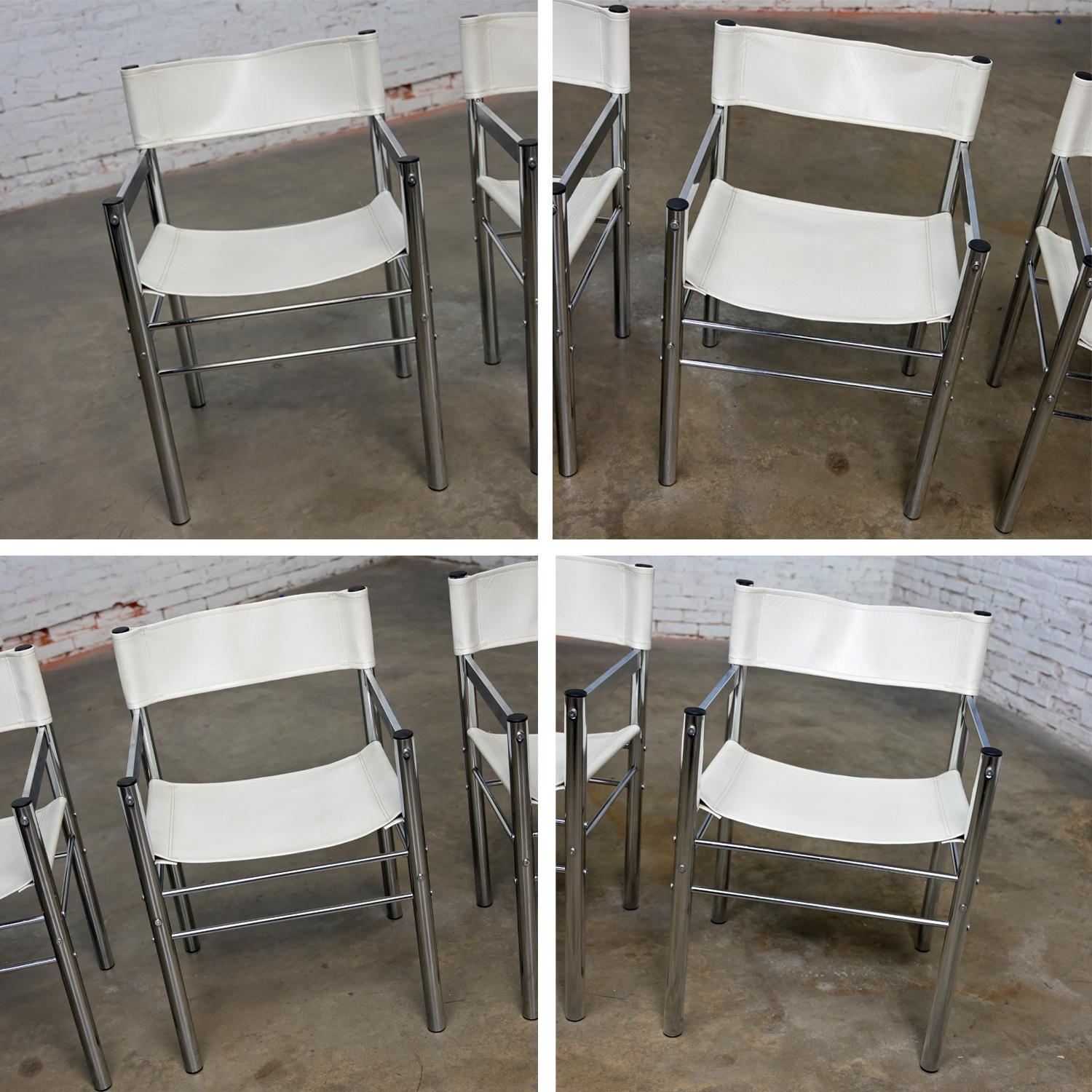 Modern James David Style Chrome & Glass Dinette Set or Game Table W/ 4 Chairs 5