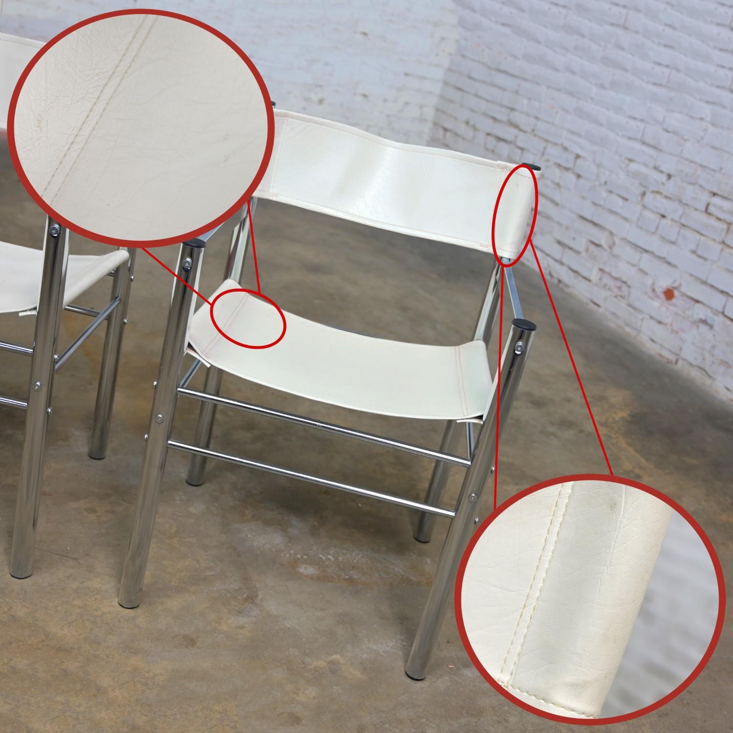Modern James David Style Chrome & Glass Dinette Set or Game Table W/ 4 Chairs 10