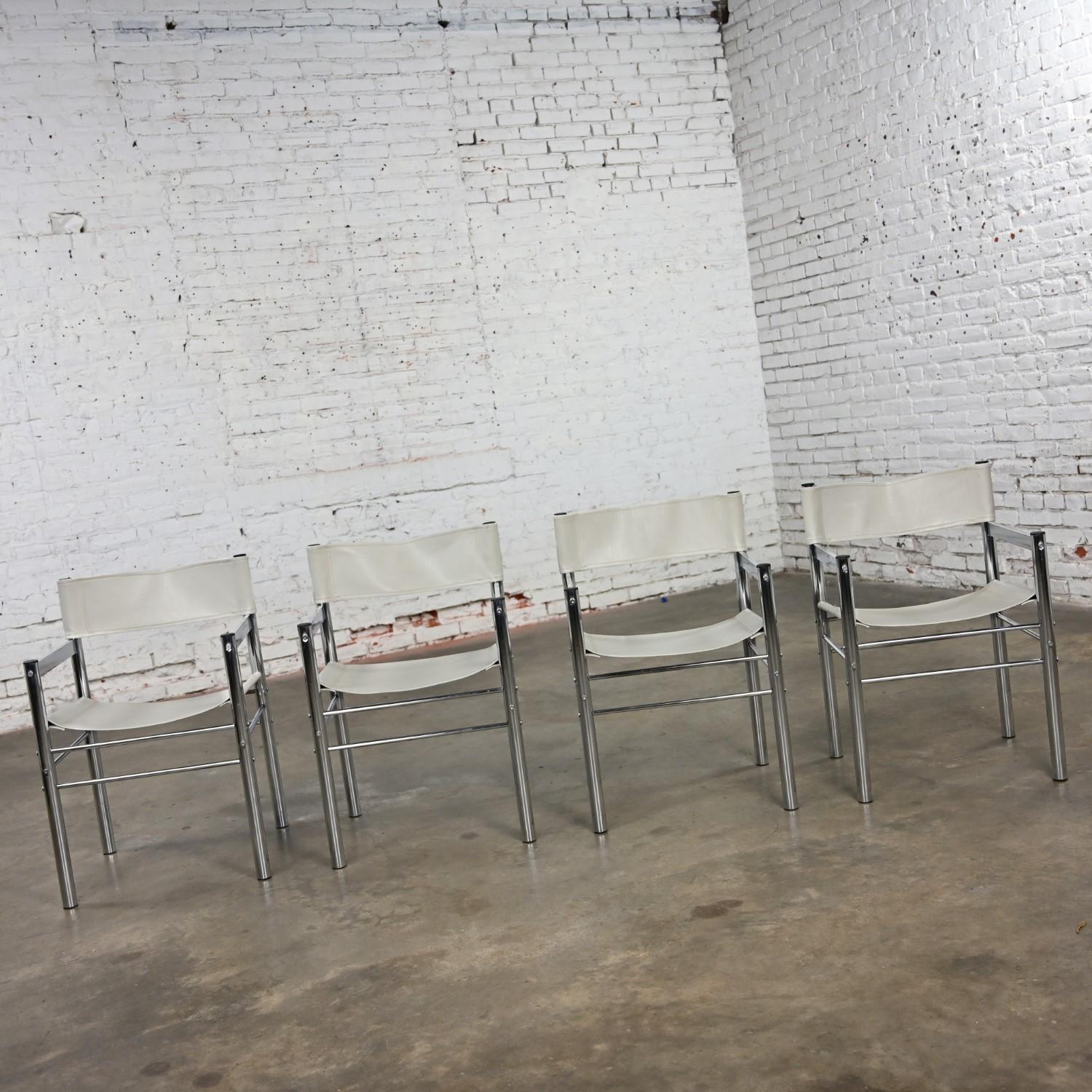 Modern James David Style Chrome & Glass Dinette Set or Game Table W/ 4 Chairs 4