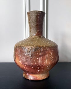 Modern Japanese Ceramic Shigaraki Ikebana Vase Takahashi Shunsai