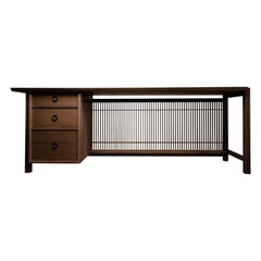 Modern Japanese Desk with Kumiko