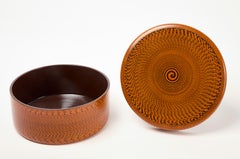 Modern Japanese Lacquered Box. Mid 20th Century.  H 5" D 12-1/4".