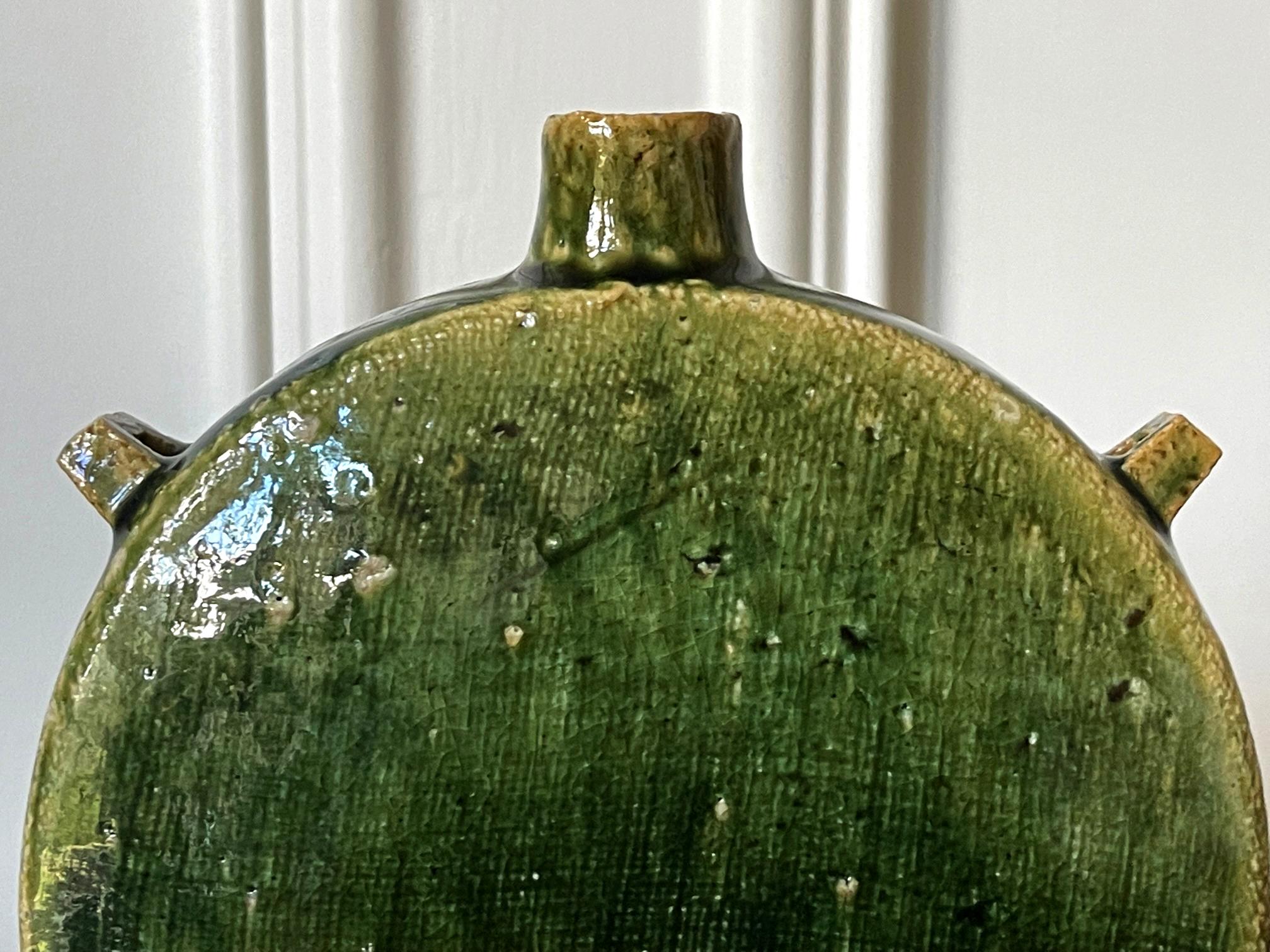 Vase  Flask Oribe Moon de Ken Matsuzaki, poterie moderne japonaise d'atelier en vente 5