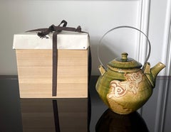 Moderner japanischer Oribe-Teekanne aus Studiokeramik von Ken Matsuzaki
