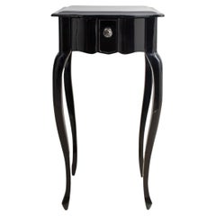 Modern Japonisme Black Lacquered Side Table