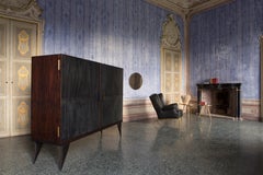 Modern, Java, Wardrobe in Full-Grain Leather, Handcrafted with Bas-Relief