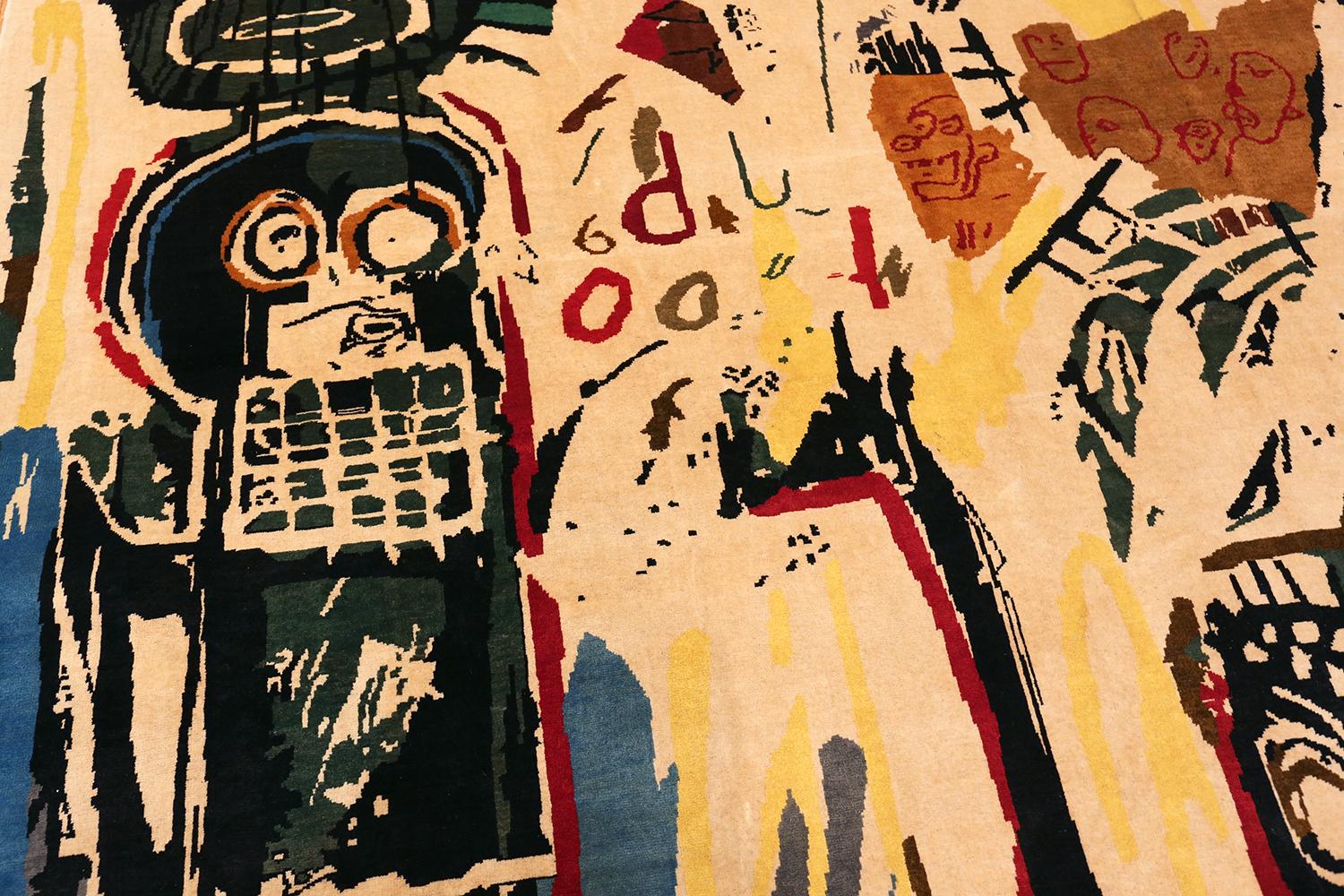 Beautiful Modern Jean-Michel Basquiat Inspired Artistic Rug, Country Of Origin: Afghanistan, Circa Date: Modern - Size: 8 ft 4 in x 9 ft 10 in (2.54 m x 3 m). 